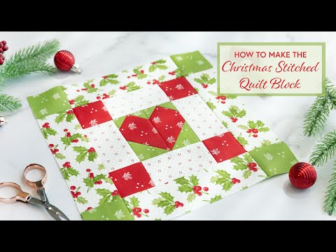 Fabric with Christmas-themed stitching