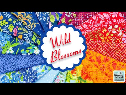 Fabric with wild blossoms