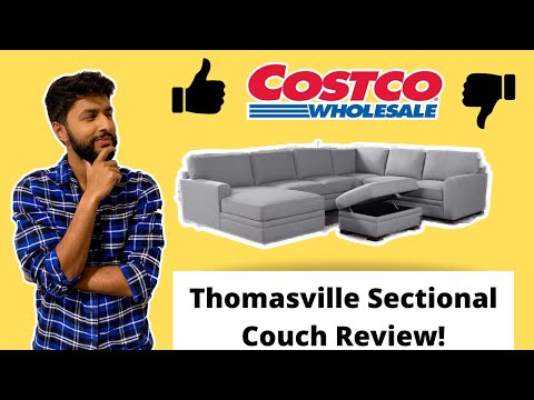 Thomasville Miles Fabric Sectional with Ottoman that has Storage