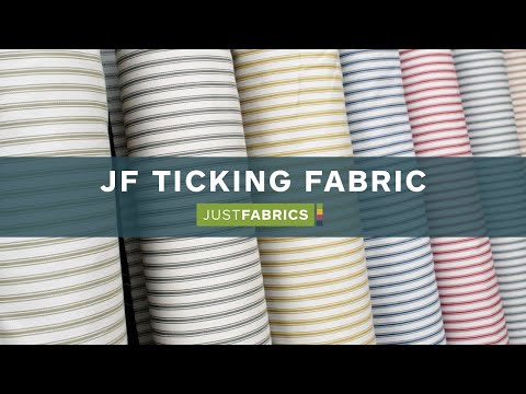 Fabric with a ticking pattern for upholstering furniture