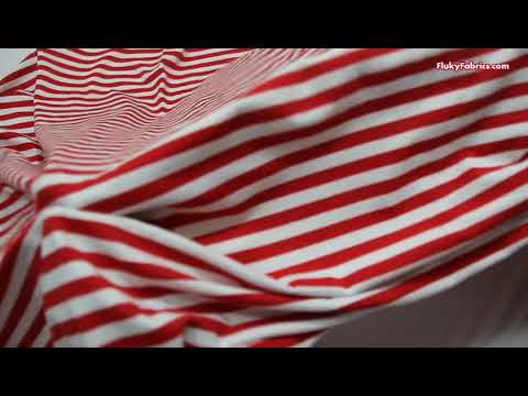 Striped Fabric in Red and White