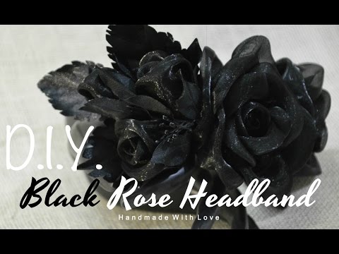 Fabric with a Black Rose Design