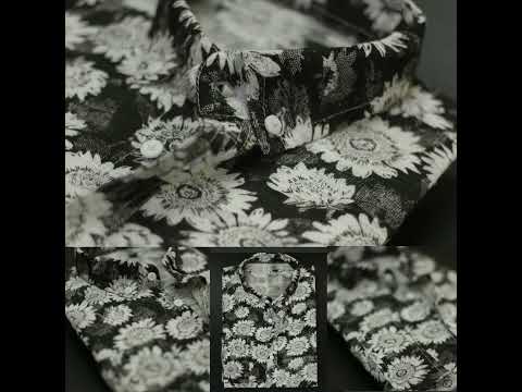 Floral Fabric in Classic Black and White