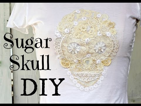Fabric featuring sugar skull design
