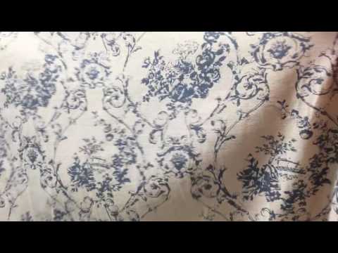 Toile Fabric in Blue and White