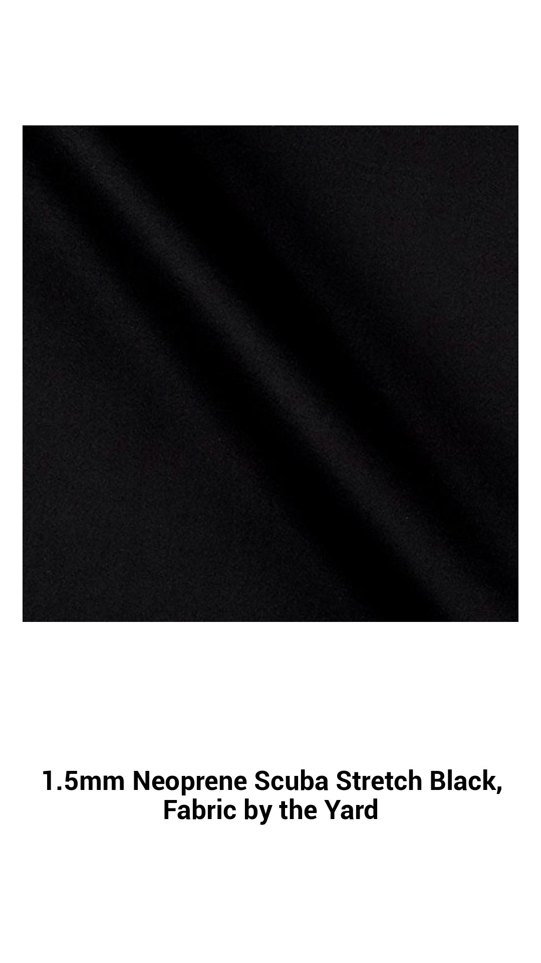1.5mm Neoprene Scuba Stretch Black, Fabric by the Yard 1.5mm Neoprene Scuba Stretch Black, Fabric by the Yard