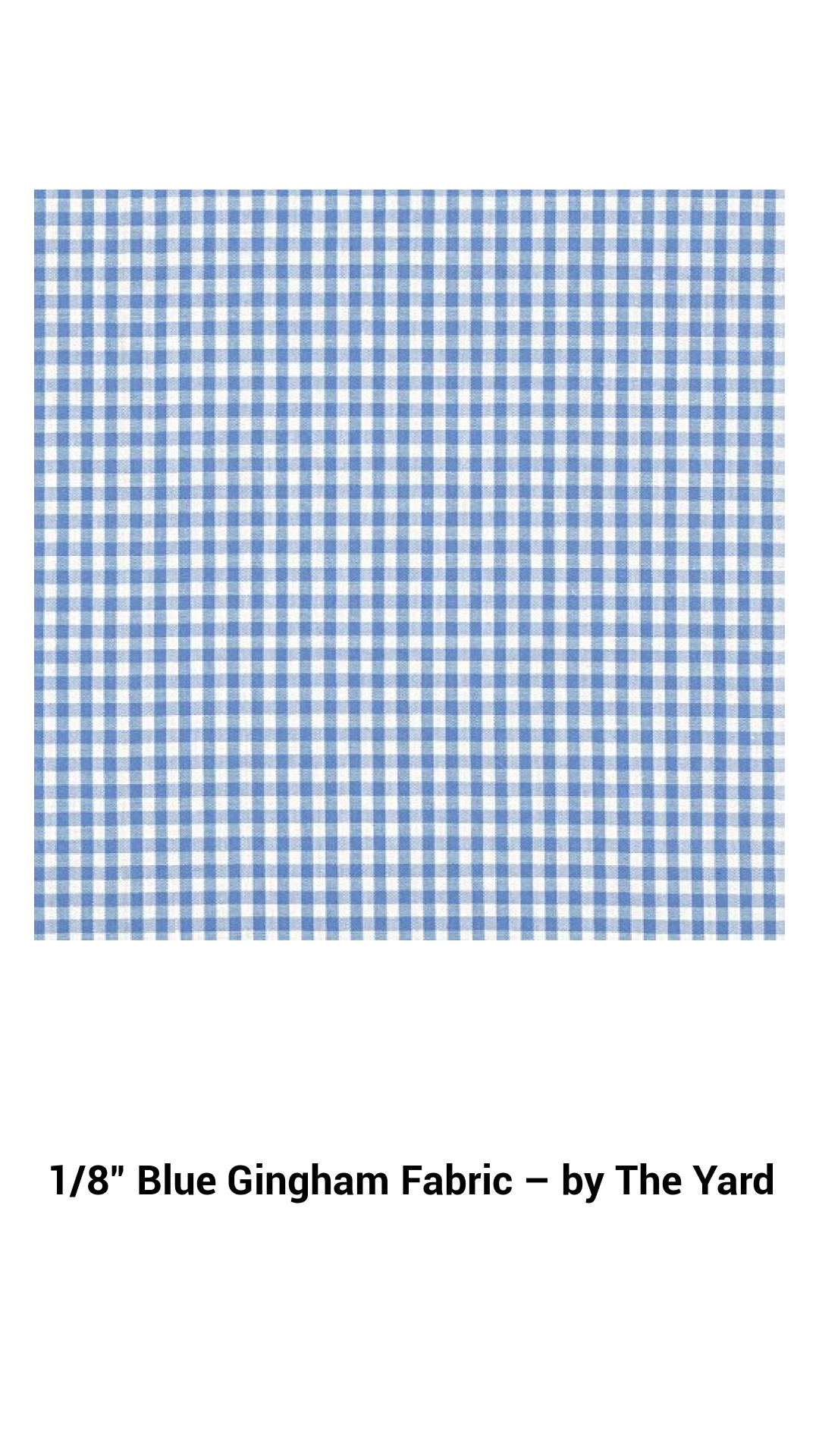 1/8" Blue Gingham Fabric – by The Yard 1/8" Blue Gingham Fabric – by The Yard