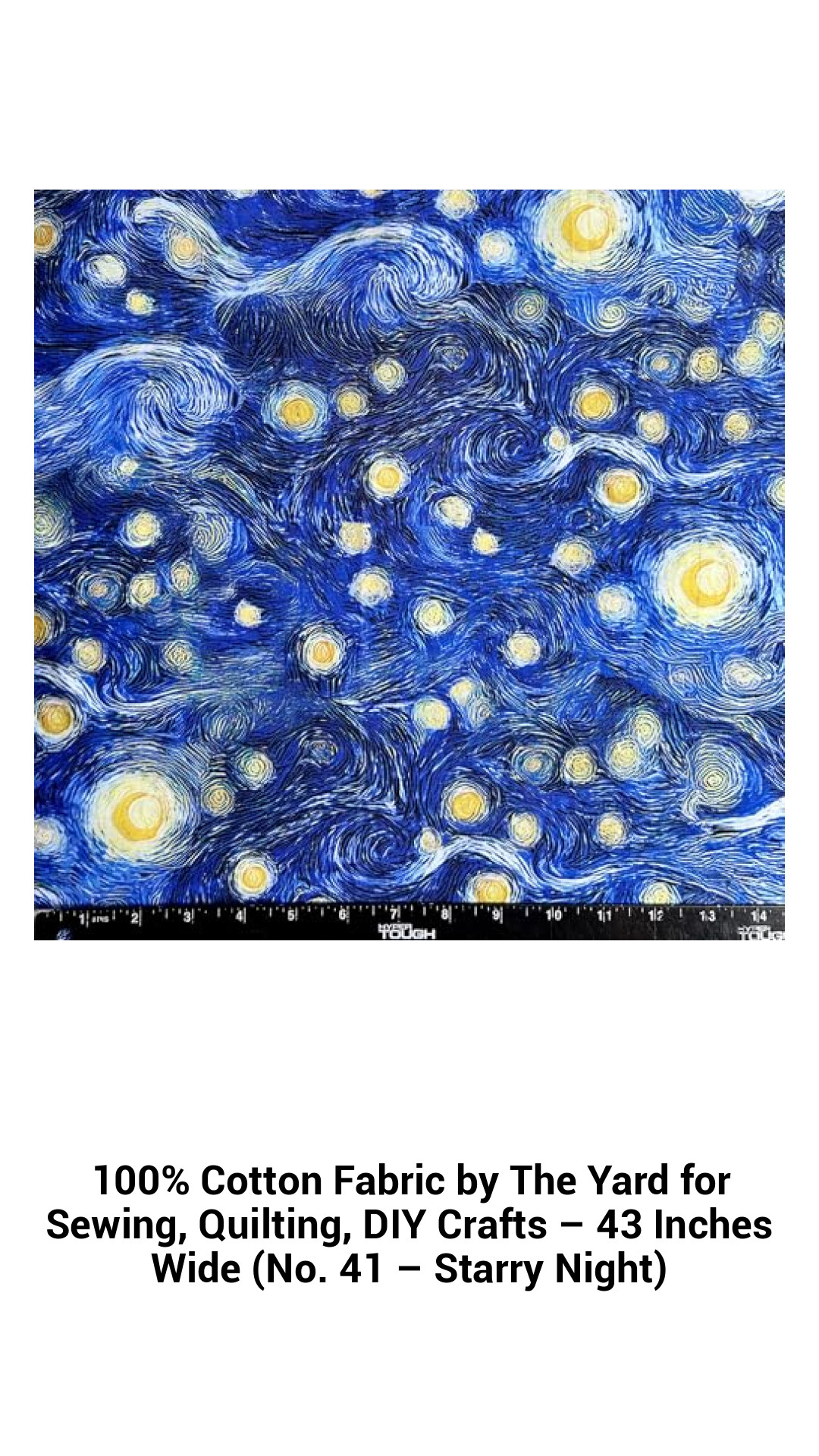 100% Cotton Fabric by The Yard for Sewing, Quilting, DIY Crafts – 43 Inches Wide (No. 41 – Starry Night) 100% Cotton Fabric by The Yard for Sewing, Quilting, DIY Crafts – 43 Inches Wide (No. 41 – Starry Night)