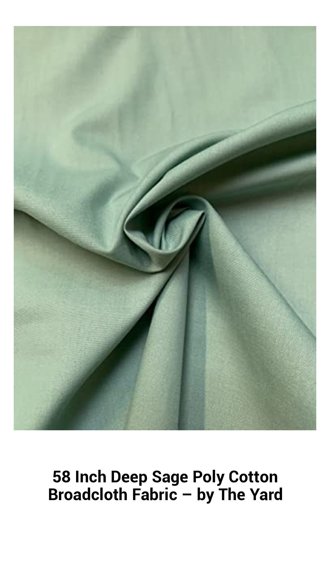 Versatile 58 Inch Deep Sage Poly Cotton Broadcloth Fabric – Premium Quality by the Yard for All Your Creative Projects