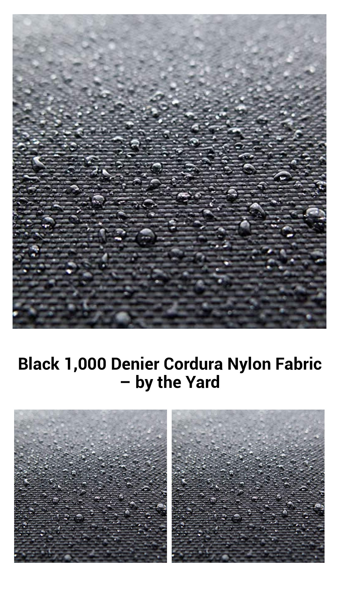 Durable Black 1,000 Denier Cordura Nylon Fabric for Heavy-Duty Projects - Sold by the Yard