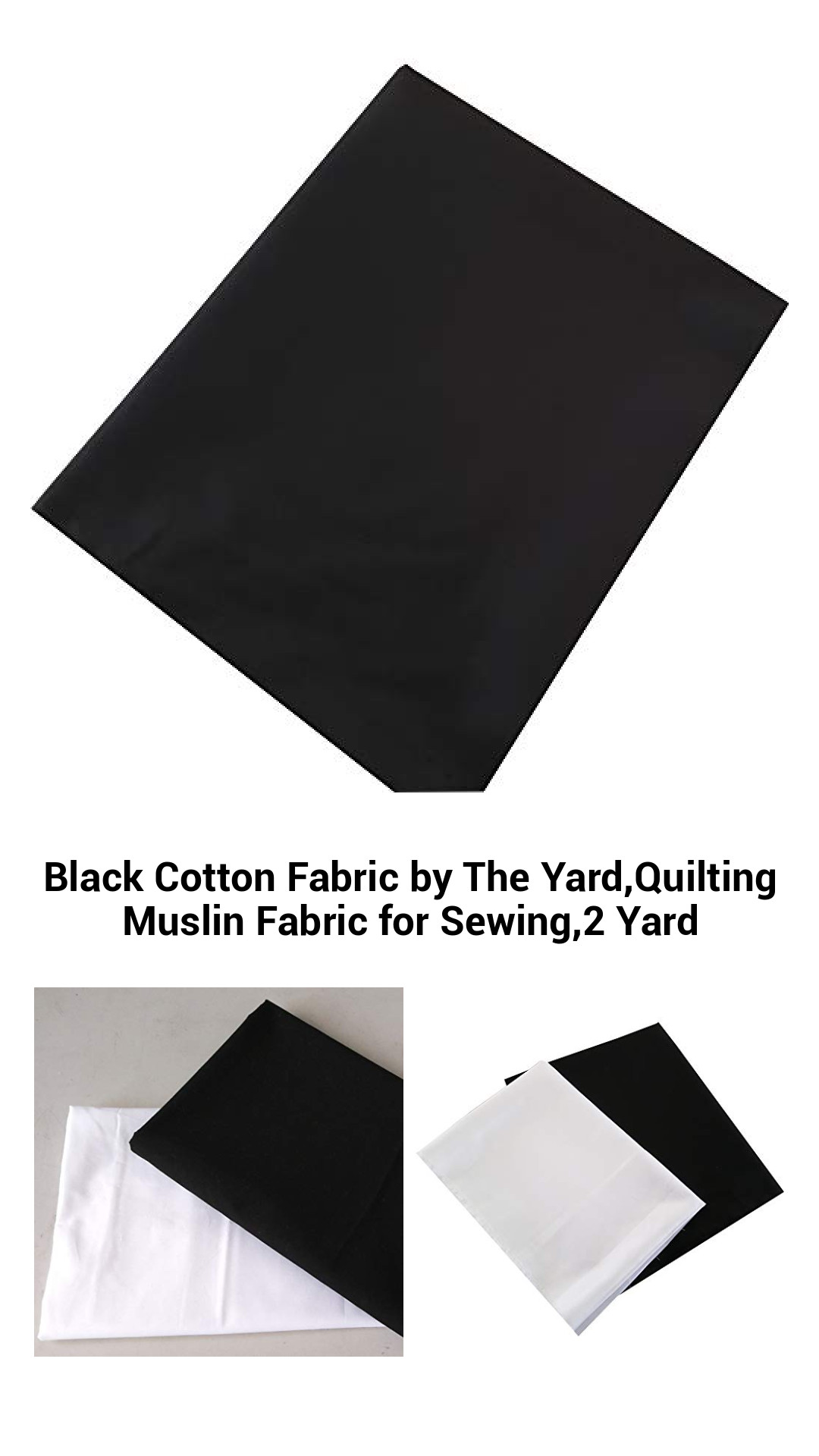 Black Cotton Fabric by The Yard,Quilting Muslin Fabric for Sewing,2 Yard Black Cotton Fabric by The Yard,Quilting Muslin Fabric for Sewing,2 Yard