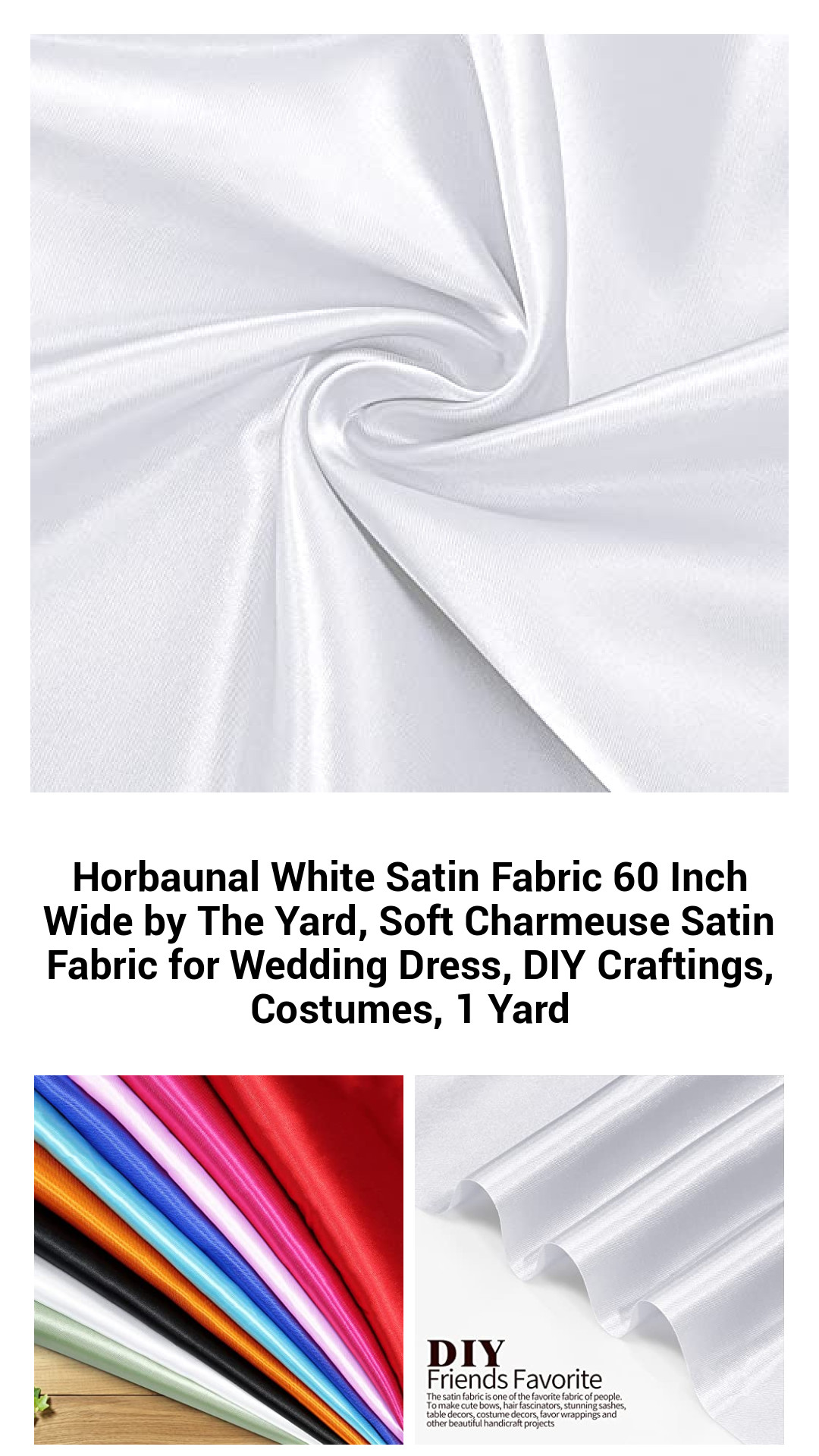 Luxurious Charmeuse Satin Fabric 60 Inches Wide by the Yard - Perfect for Wedding Dresses, Costumes, and DIY Craft Projects