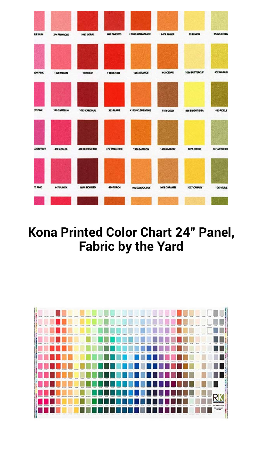 Kona Cotton Color Chart Fabric Panel | 365 Swatches for Creative Projects | 24" x 44" Certified Quality