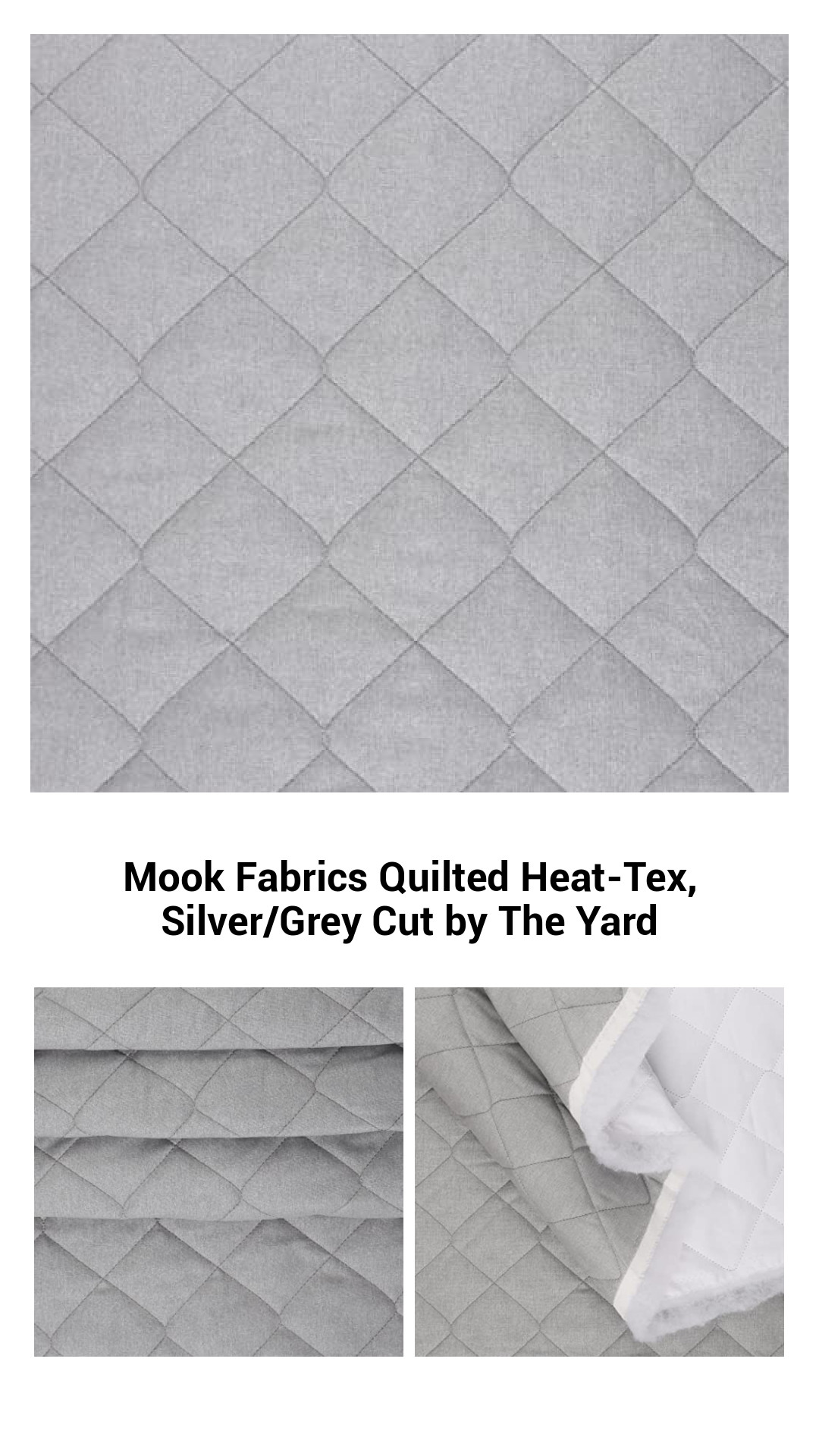 Versatile Quilted Heat-Resistant Fabric - Premium Silver/Grey Cotton Blend Cut by the Yard