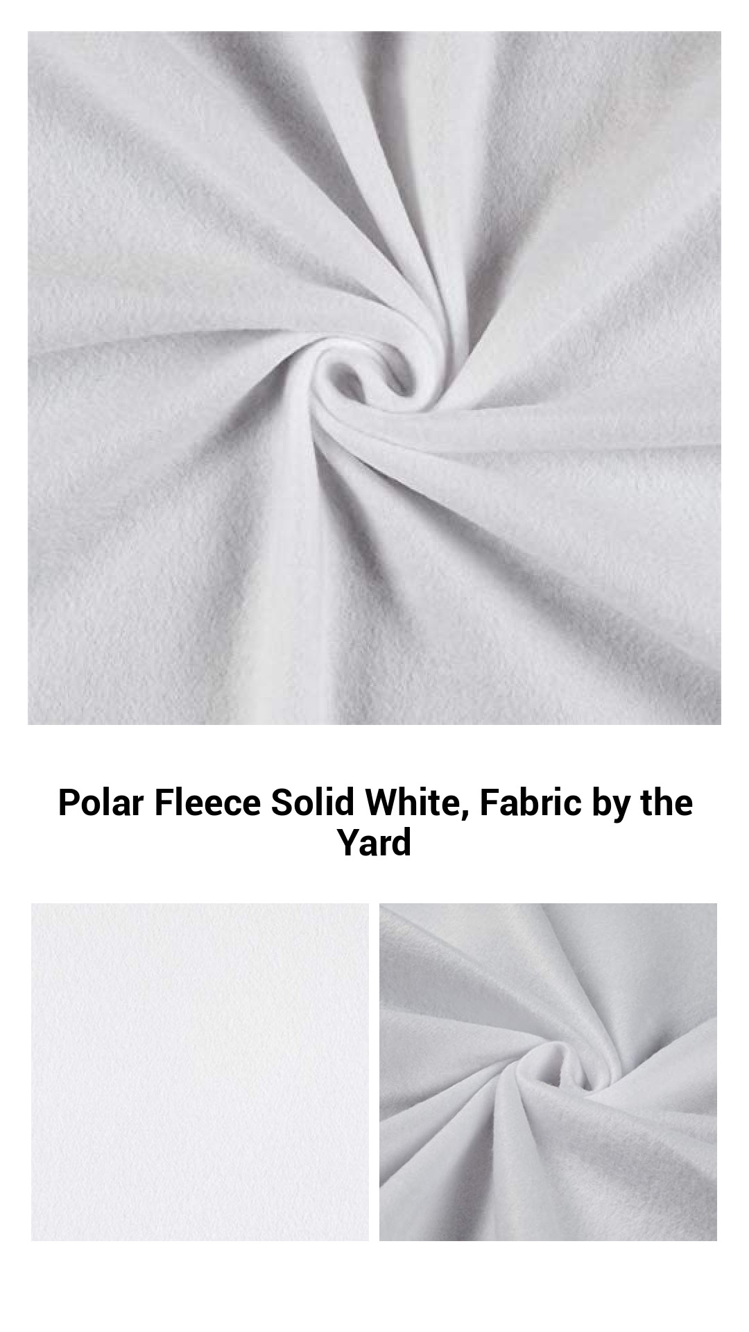 Polar Fleece Solid White, Fabric by the Yard Polar Fleece Solid White, Fabric by the Yard