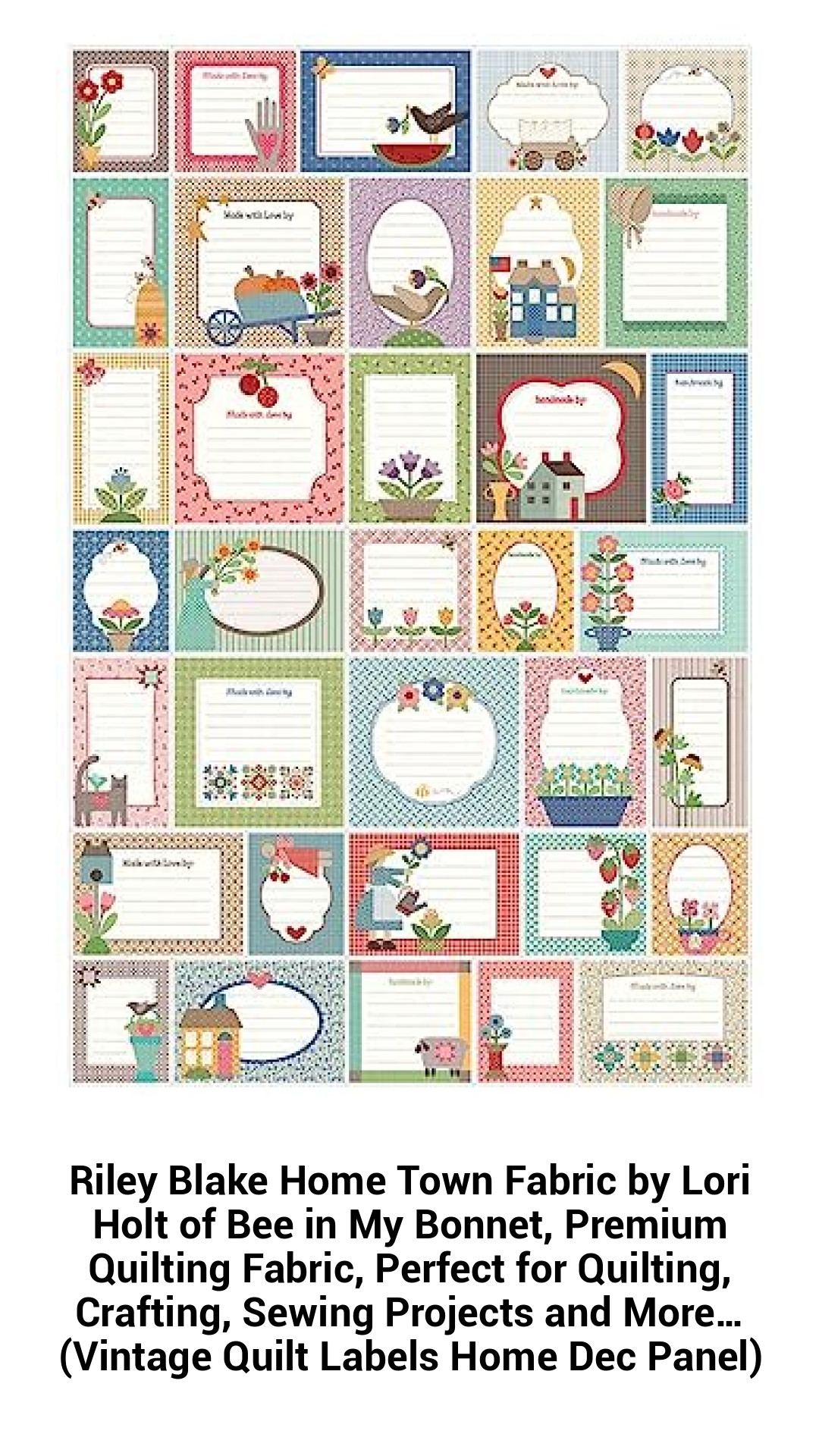 Charming Vintage Quilt Labels Fabric by Lori Holt for Riley Blake Designs - Premium 100% Cotton Quilting Fabric for Creative Sewing and Crafting Projects