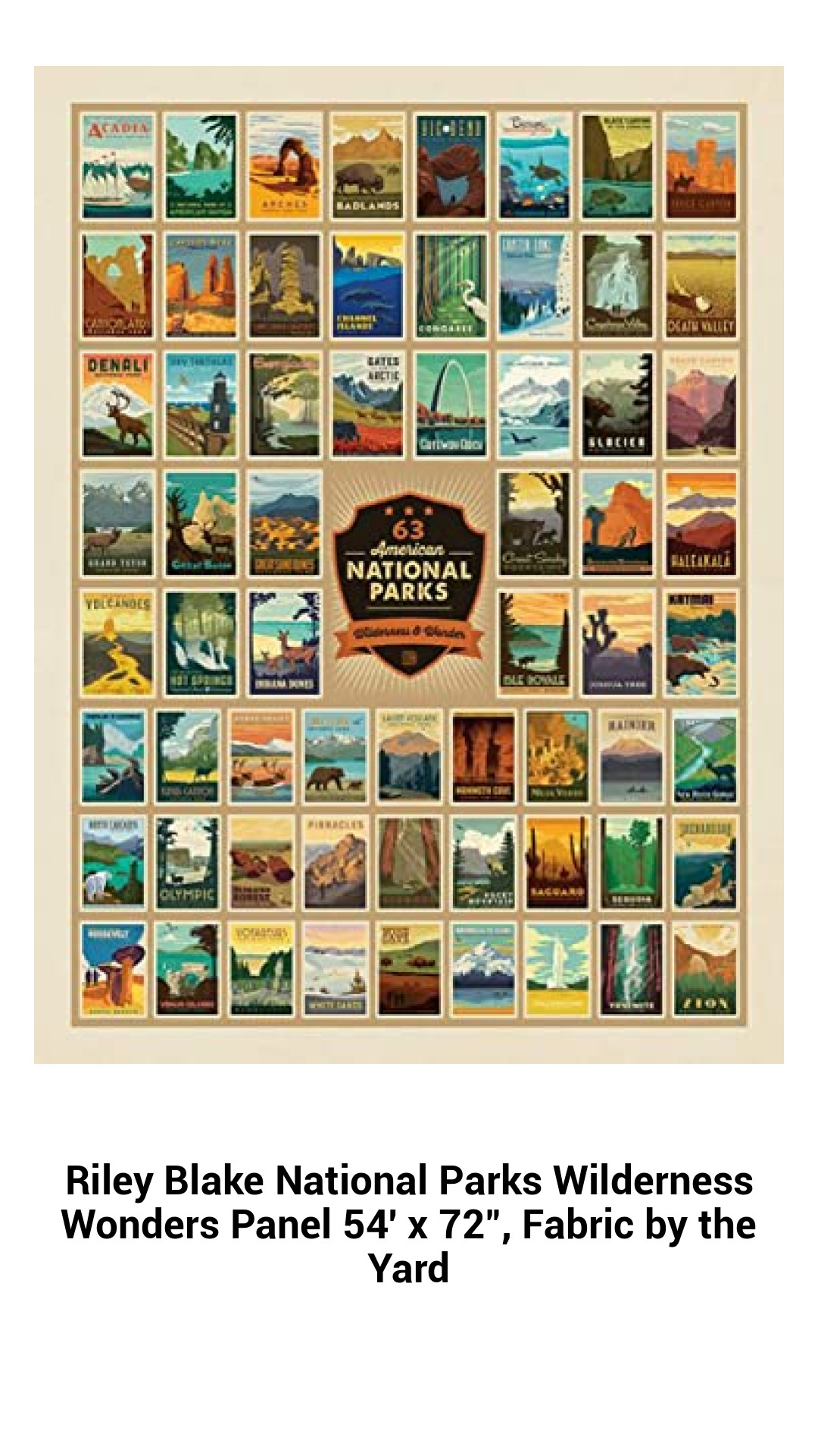 Explore the Beauty of Nature with Riley Blake National Parks Fabric Panel - 54" x 72" for Quilting and Home Decor