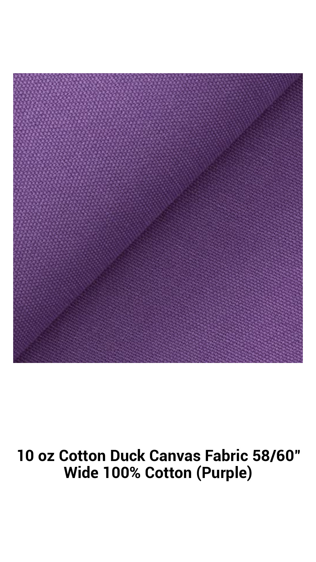 10 oz Cotton Duck Canvas Fabric 58/60" Wide 100% Cotton (Purple) 10 oz Cotton Duck Canvas Fabric 58/60" Wide 100% Cotton (Purple)