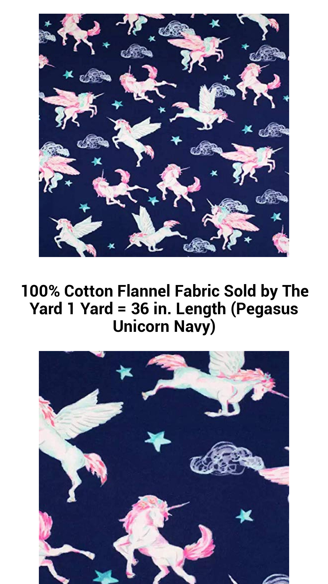 100% Cotton Flannel Fabric Sold by The Yard 1 Yard = 36 in. Length (Pegasus Unicorn Navy) 100% Cotton Flannel Fabric Sold by The Yard 1 Yard = 36 in. Length (Pegasus Unicorn Navy)
