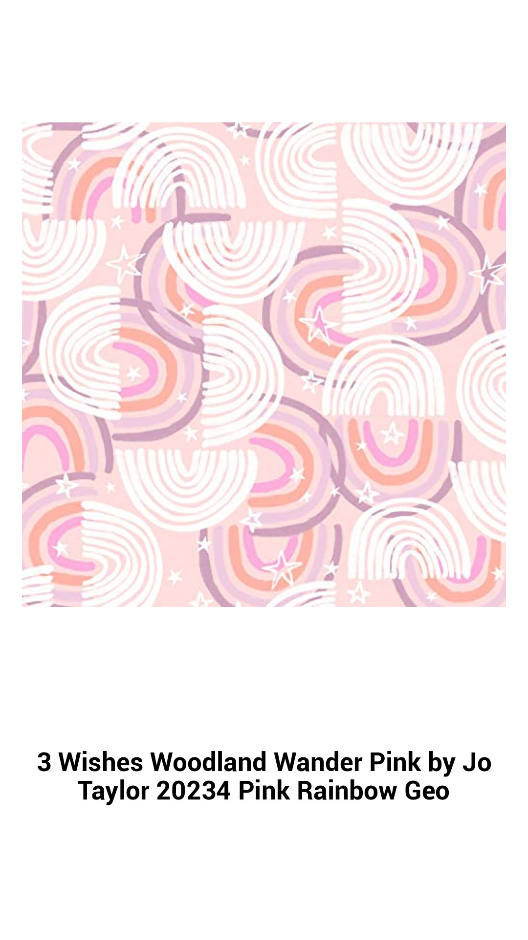 Enchanting 100% Cotton Woodland Wander Fabric by Jo Taylor - Pink Rainbow Geo Design for Creative Projects