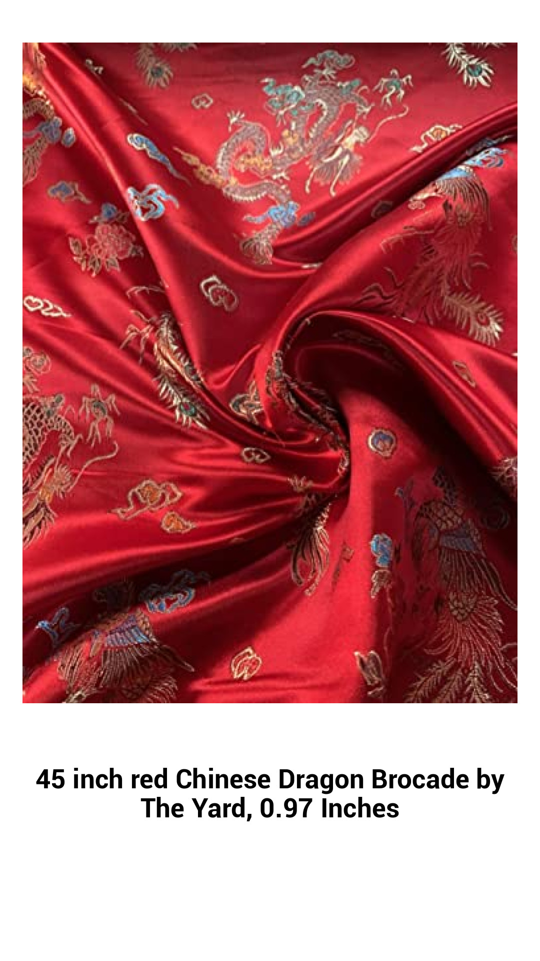 Exquisite 45-Inch Red Chinese Dragon Brocade Fabric by The Yard – Luxurious Heavyweight Textile for Bridal, Costumes, and More