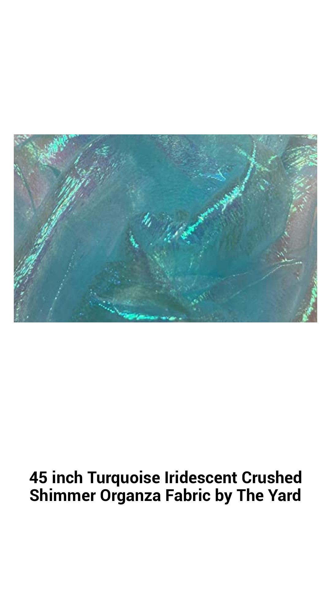 Luxurious 45-Inch Turquoise Iridescent Crushed Shimmer Organza Fabric – Perfect for Fashion, Costumes, and Decor by the Yard