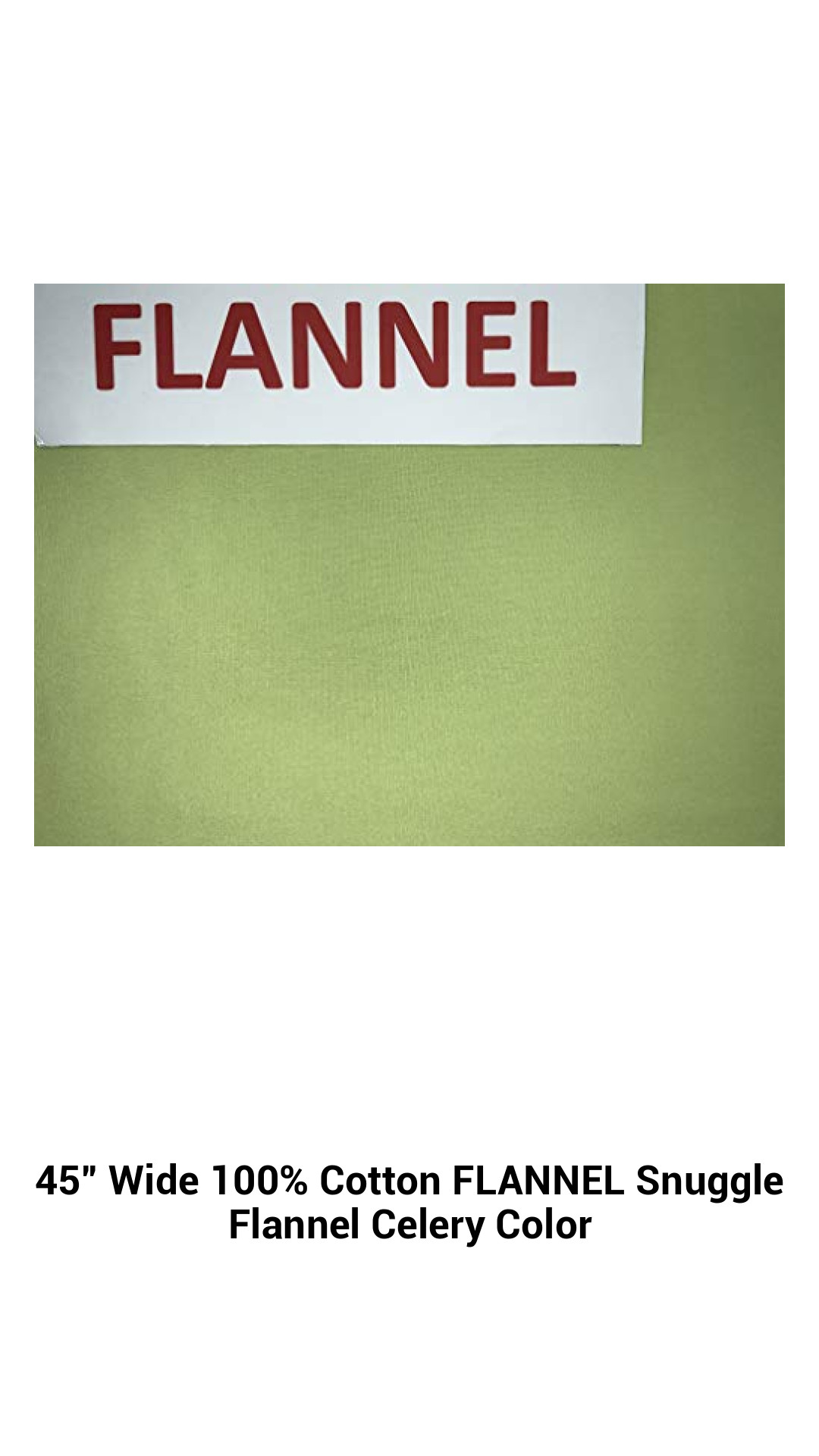 Luxurious 45” Wide 100% Cotton Flannel - Cozy Celery Green Fabric for Ultimate Comfort