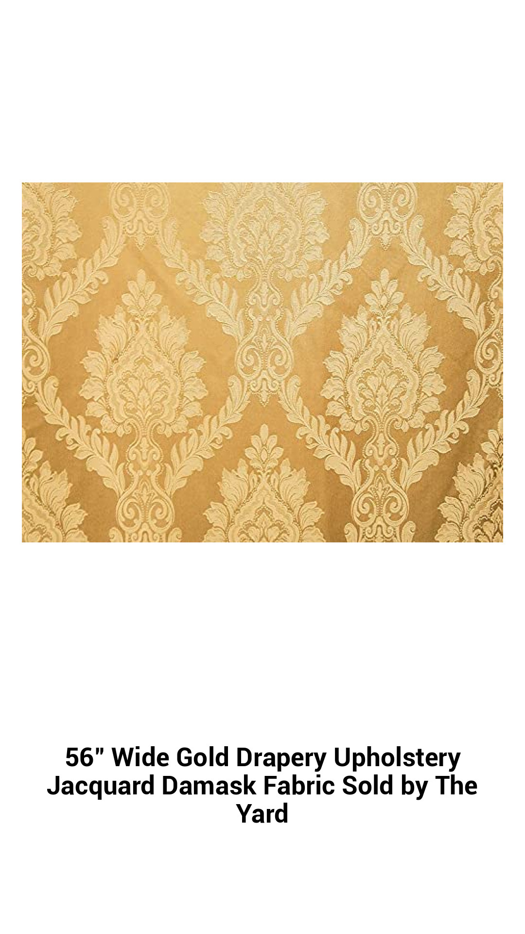 Luxurious 56-Inch Gold Jacquard Damask Fabric for Drapery and Upholstery - Sold by the Yard
