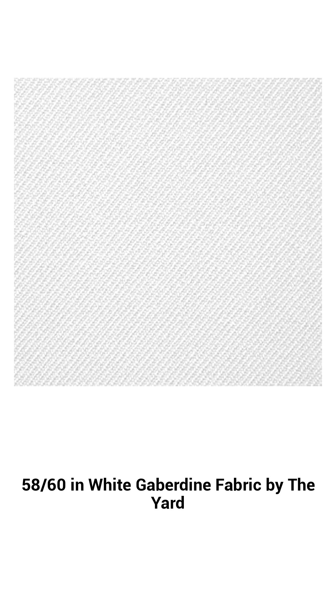 Luxurious White Gaberdine Fabric - Versatile 58/60 Inch Polyester by the Yard for Fashion and Home Décor