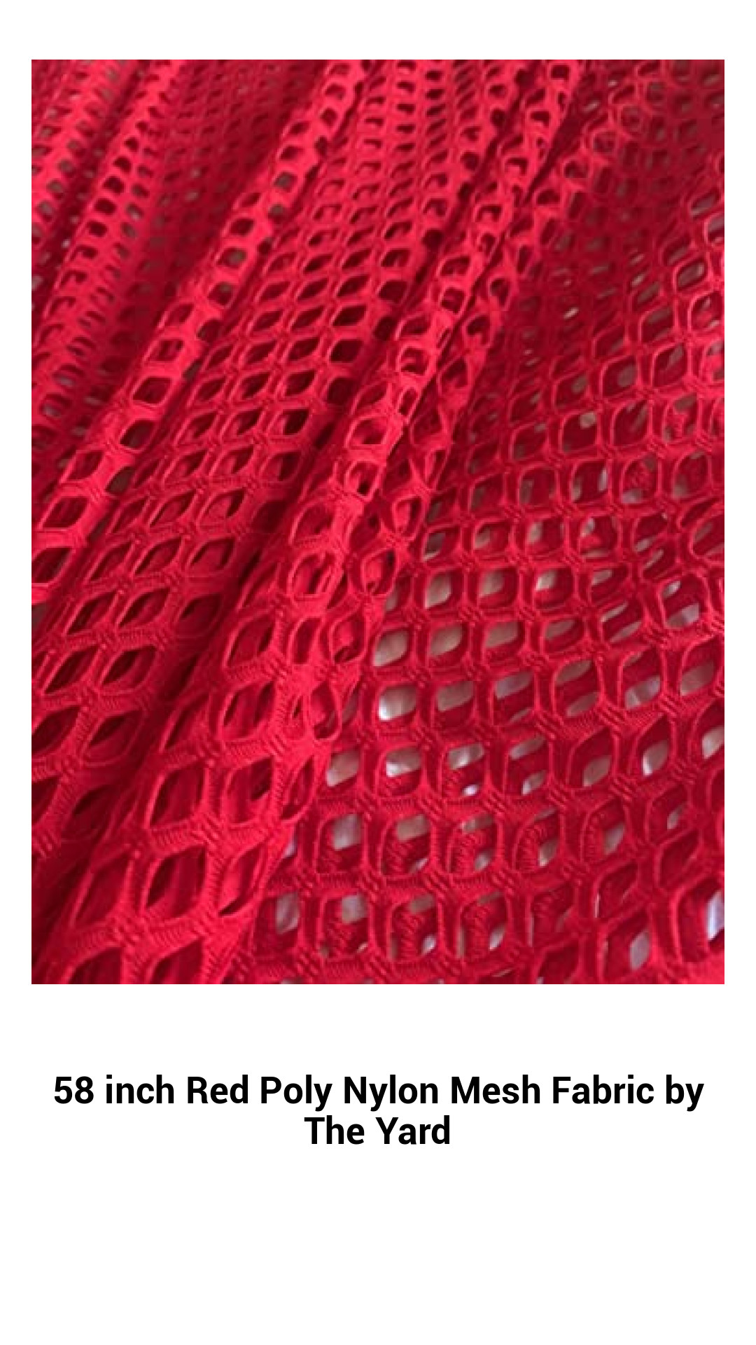 Luxurious 58-Inch Red Poly Nylon Mesh Fabric – Perfect for Fashion, Crafts, and Decor by the Yard