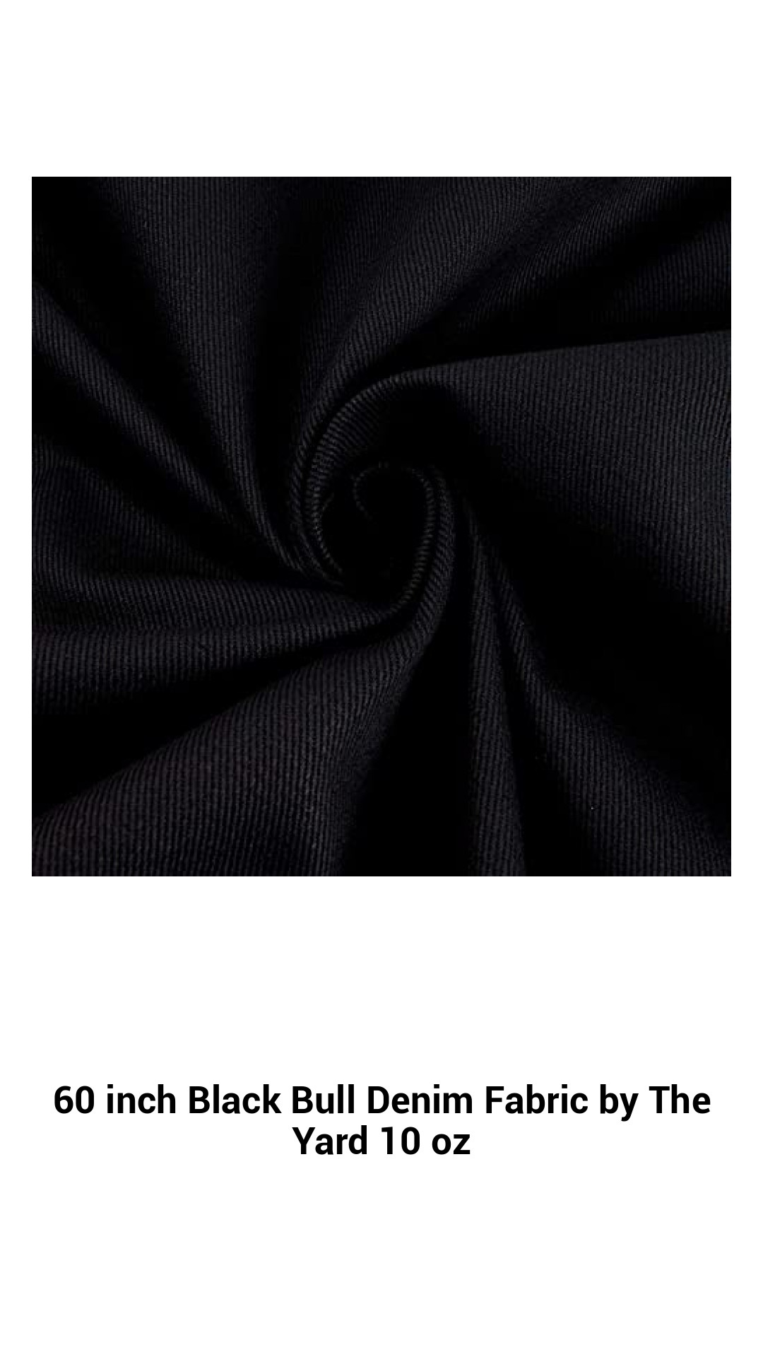 60 inch Black Bull Denim Fabric by The Yard 10 oz 60 inch Black Bull Denim Fabric by The Yard 10 oz