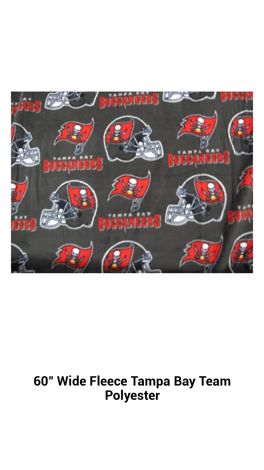 60" Wide Fleece Tampa Bay Team Polyester 60" Wide Fleece Tampa Bay Team Polyester