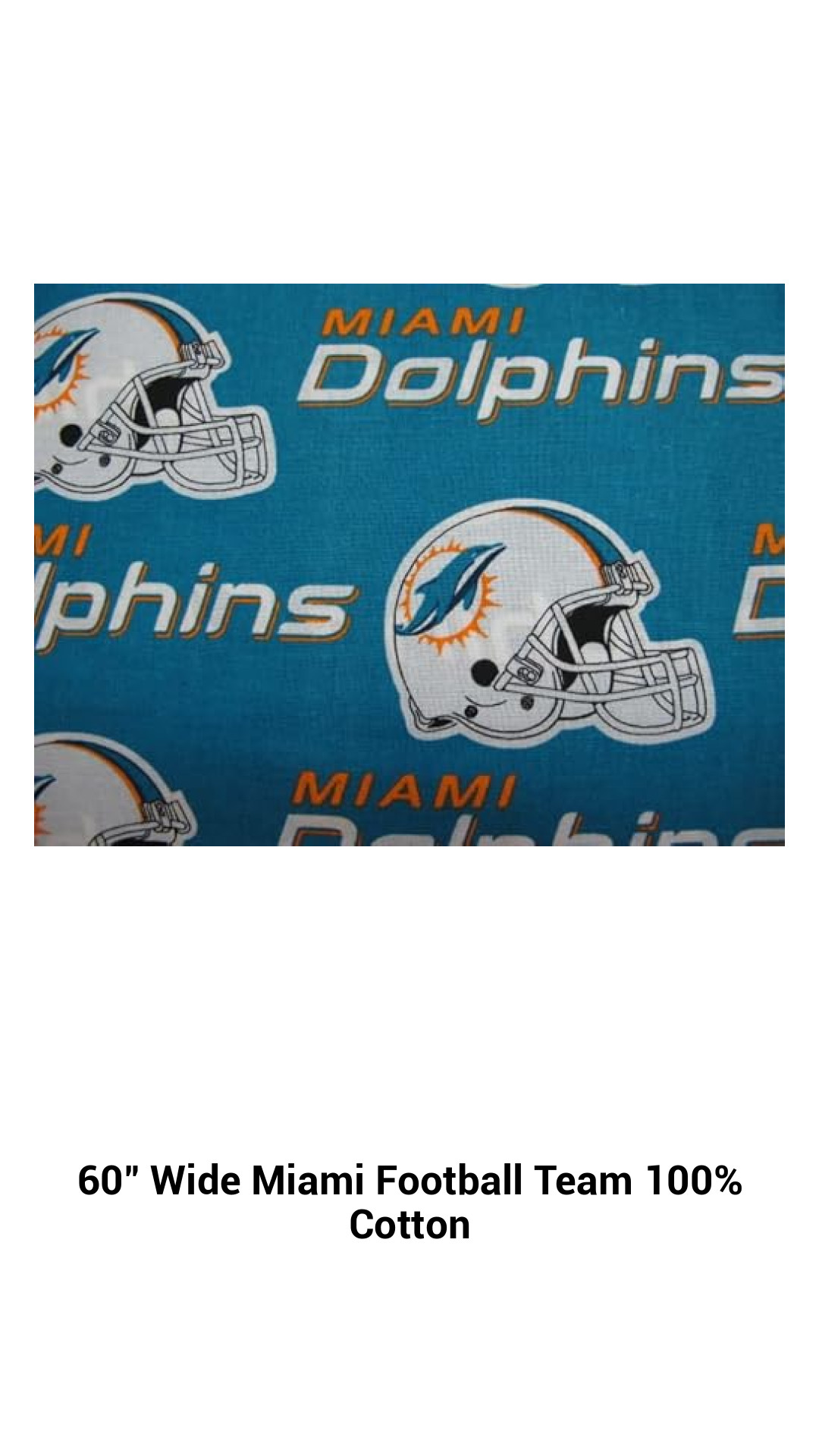 60" Wide Miami Football Team 100% Cotton 60" Wide Miami Football Team 100% Cotton