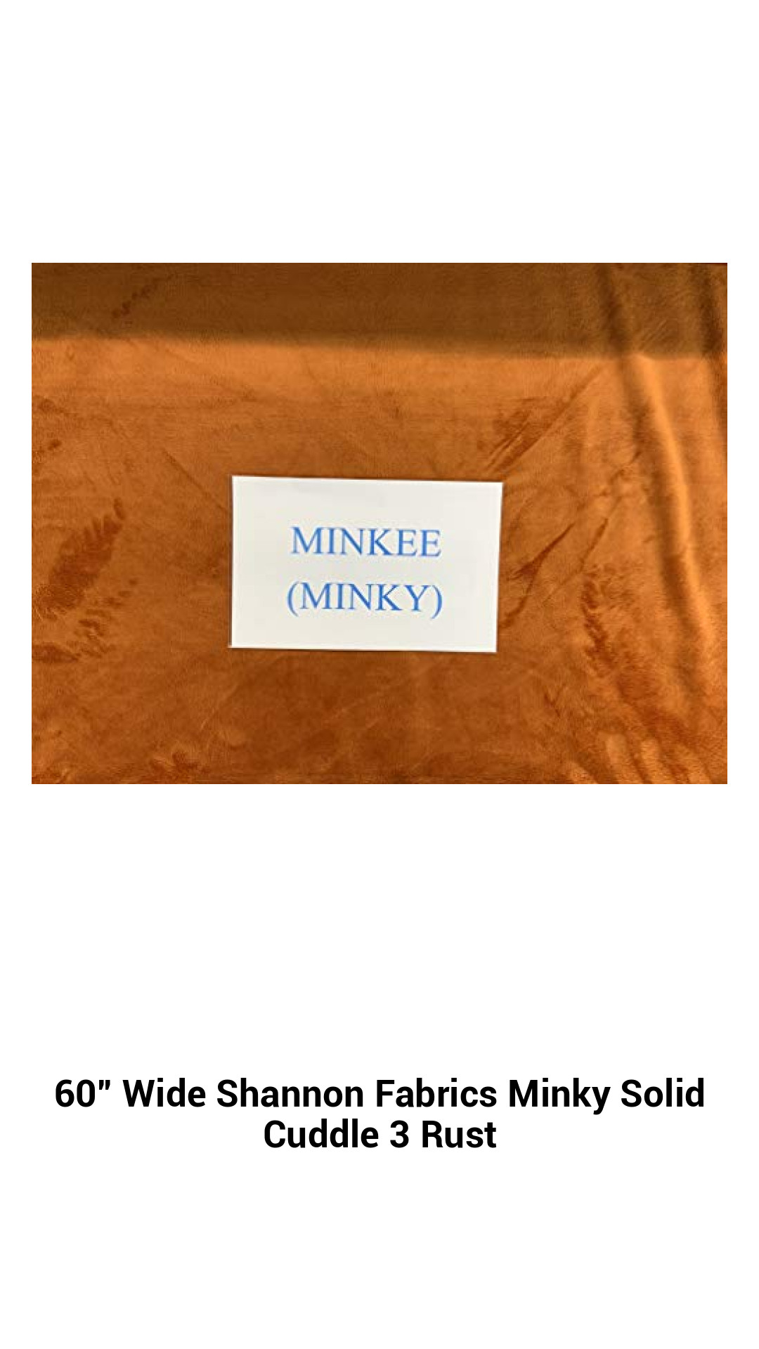 Luxurious 60-Inch Wide Minky Solid Cuddle 3 Fabric in Warm Rust for Cozy Projects