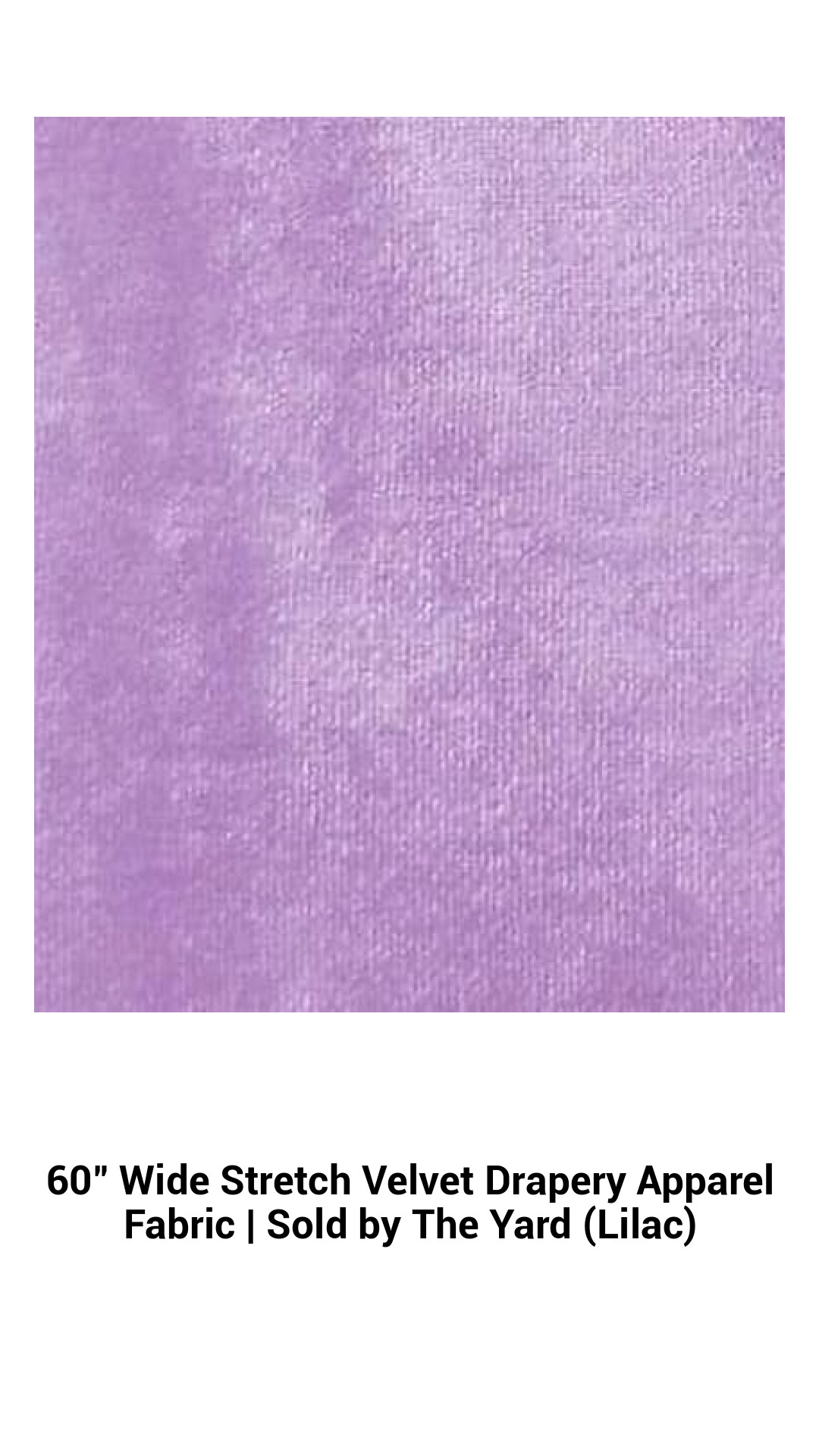 Luxurious Lilac Stretch Velvet Fabric - 60" Wide for Drapery & Apparel, Sold by the Yard