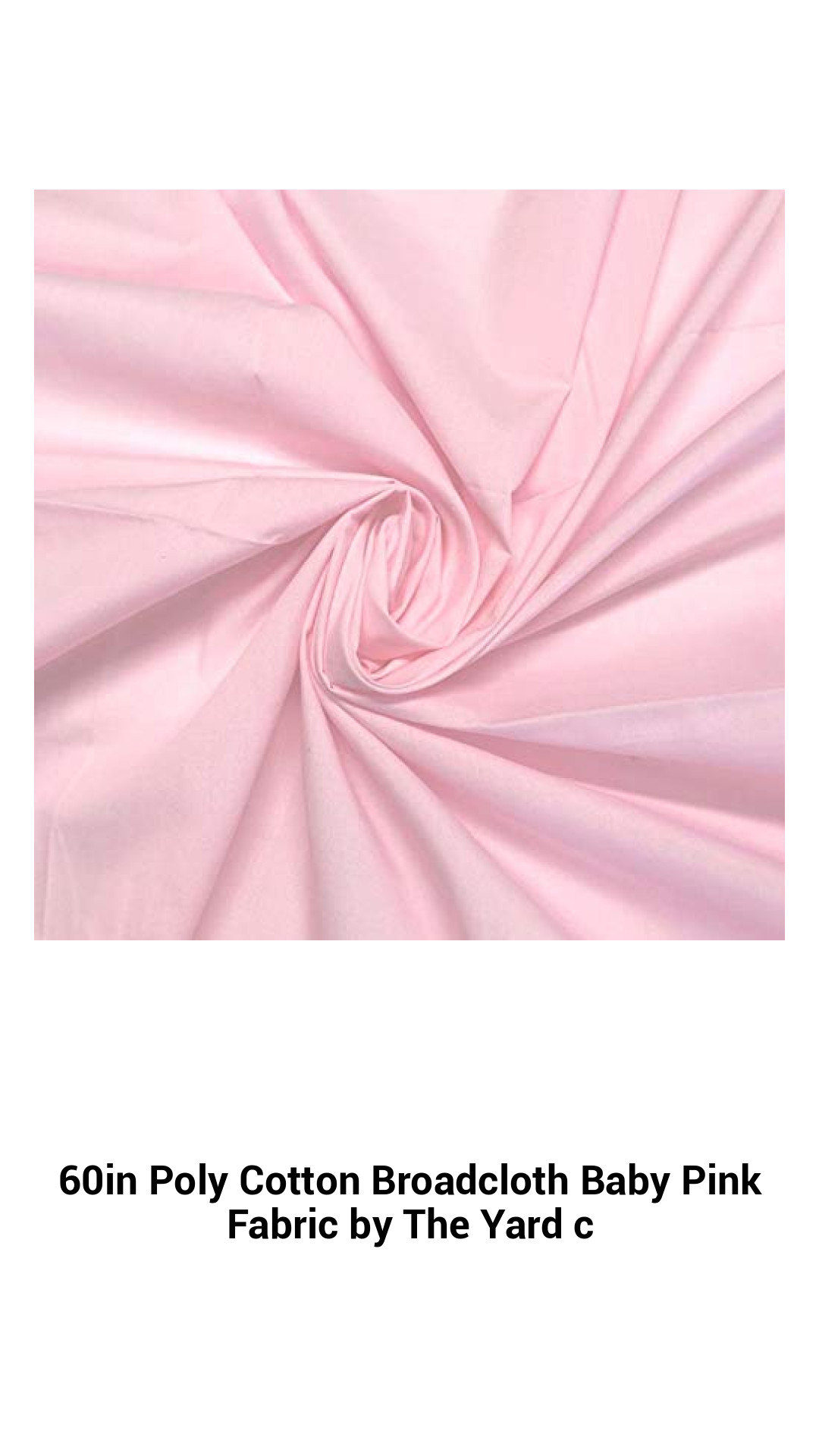 Luxurious Baby Pink Poly Cotton Broadcloth Fabric – Perfect for Fashion & Home Décor by The Yard