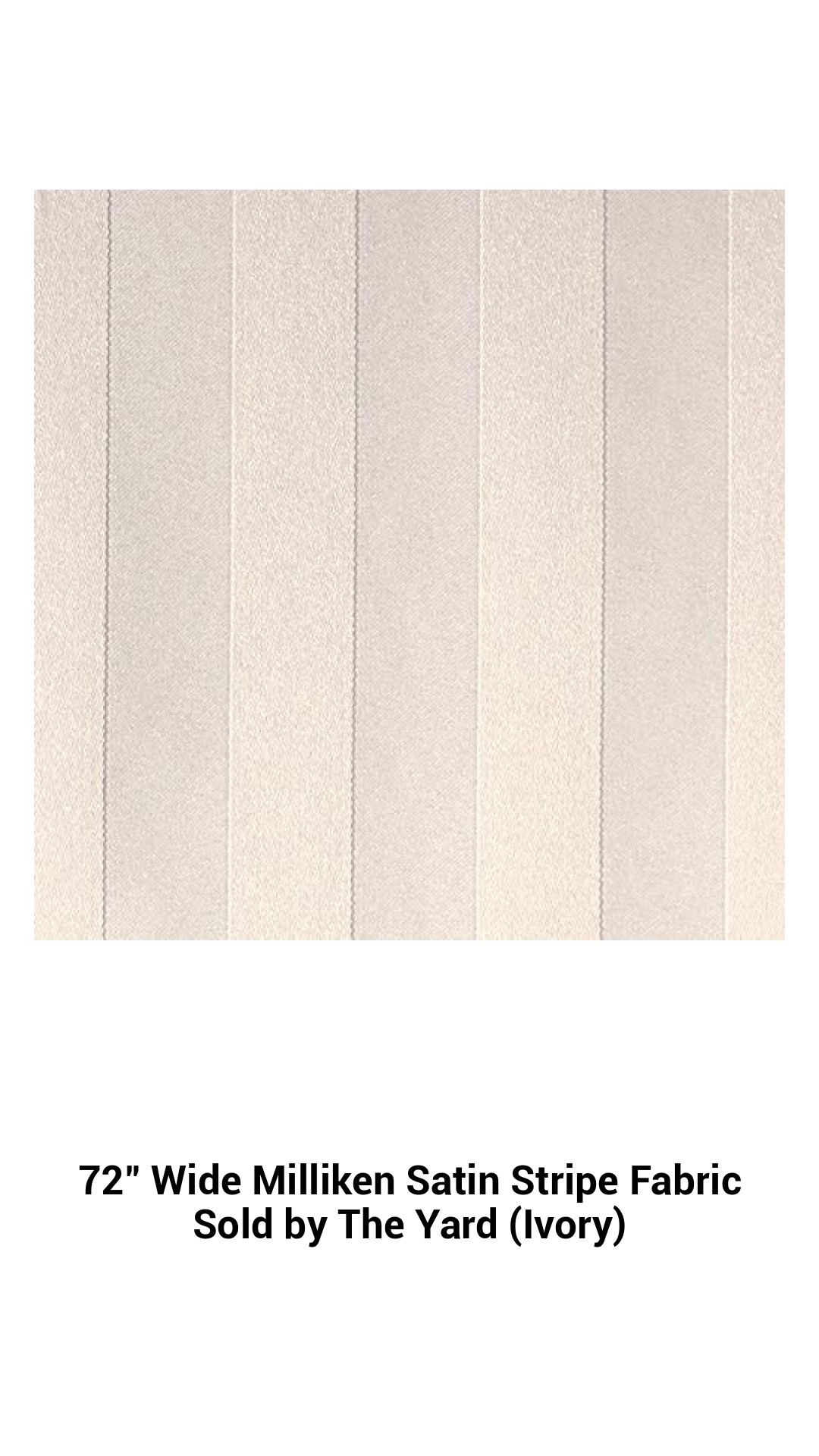 Luxurious 72-Inch Wide Milliken Satin Stripe Fabric in Elegant Ivory – Perfect for Events and Decor