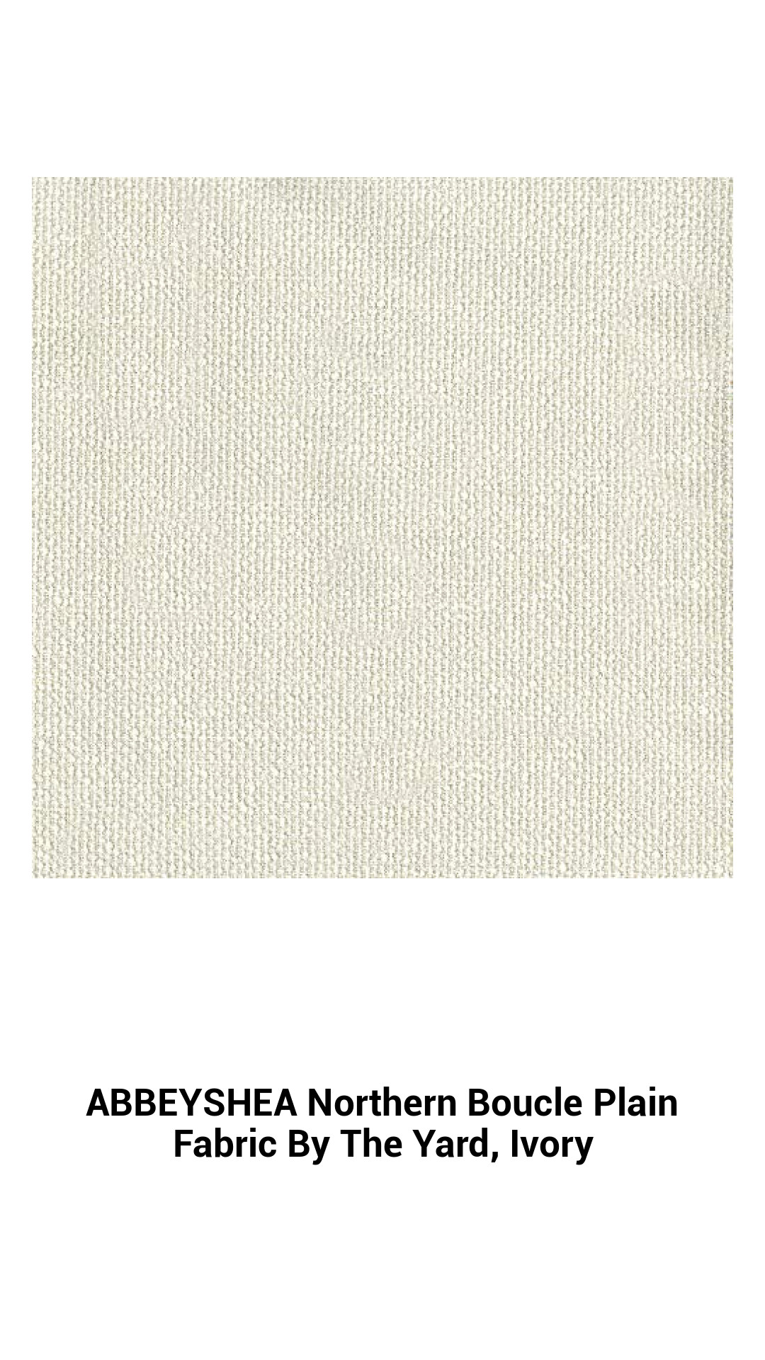 ABBEYSHEA Luxe Boucle Fabric by the Yard in Elegant Ivory – Perfect for Upholstery and Home Decor