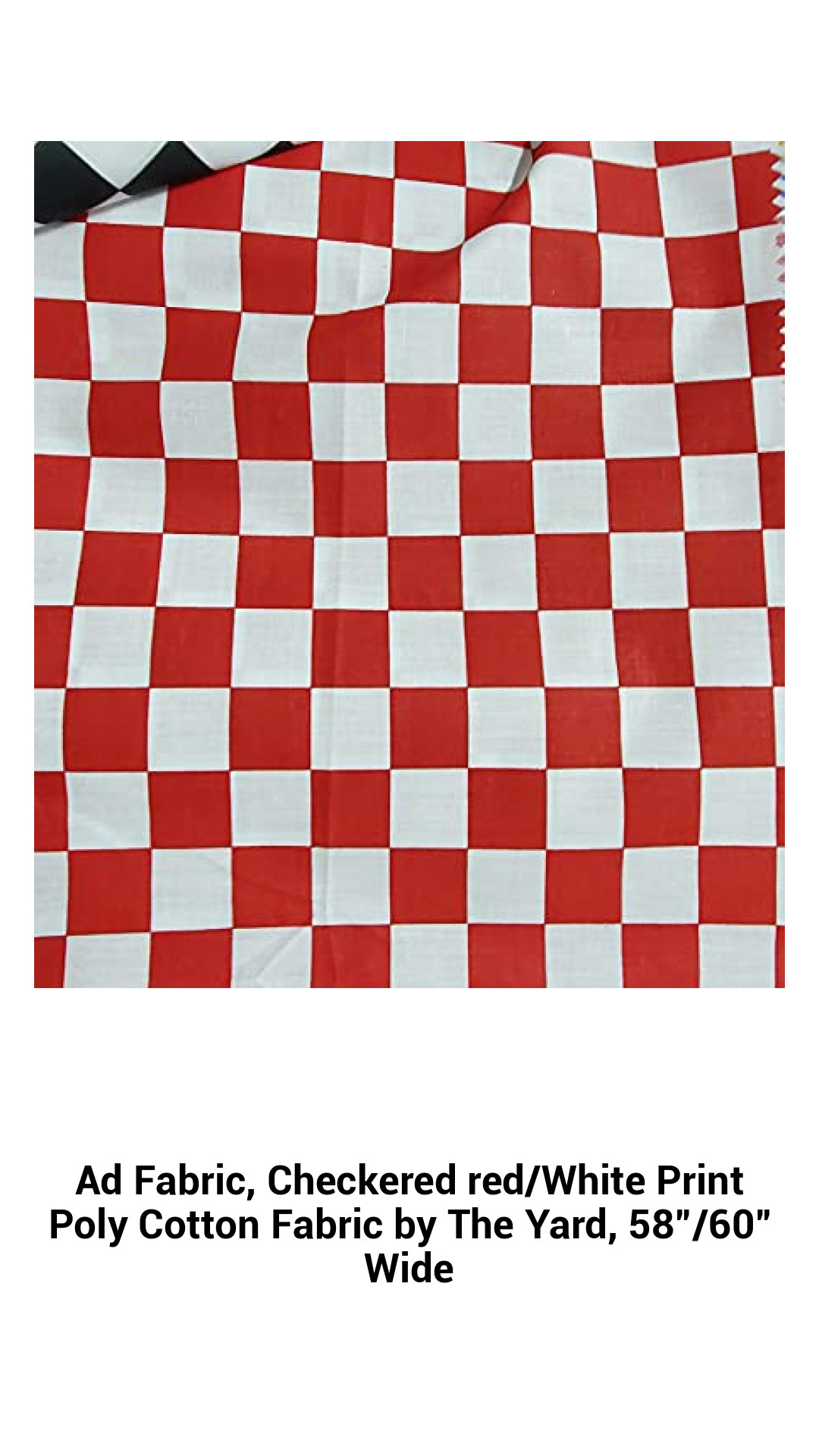 Versatile Checkered Red and White Poly Cotton Fabric - Perfect for Quilting, Apparel, and Home Décor - 58”/60” Wide Sold by the Yard