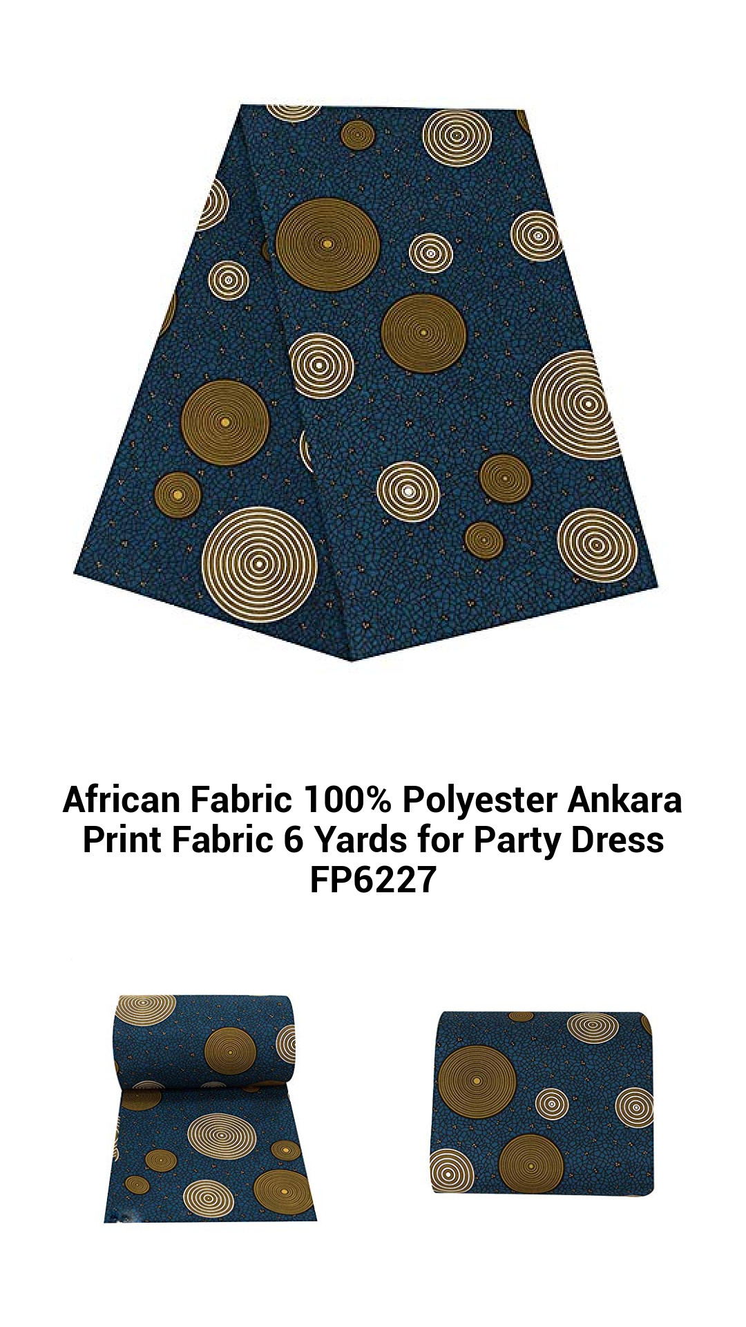 Vibrant 6 Yards of 100% Polyester Ankara Print Fabric - Perfect for Fashion, Crafts, and Celebrations