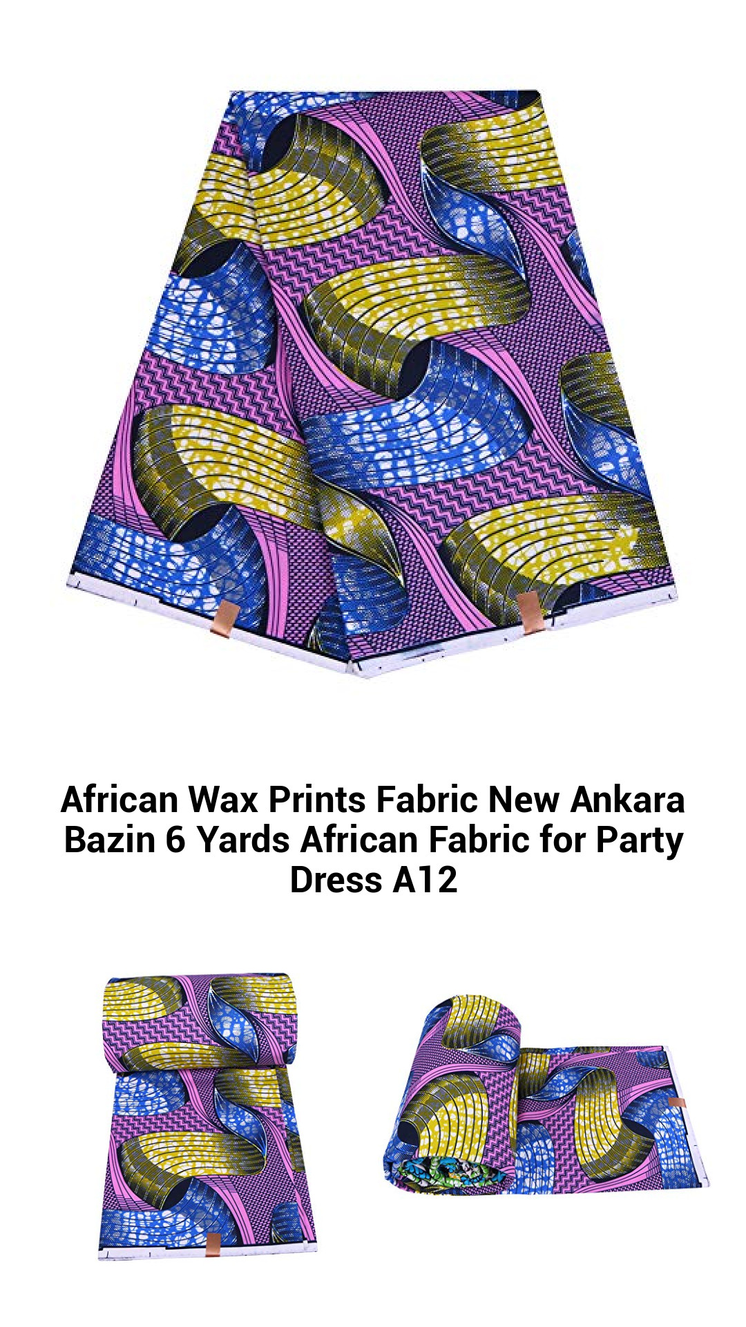 Vibrant 6 Yards Ankara Wax Print Fabric – Perfect for Unique Party Dresses and Creative DIY Projects