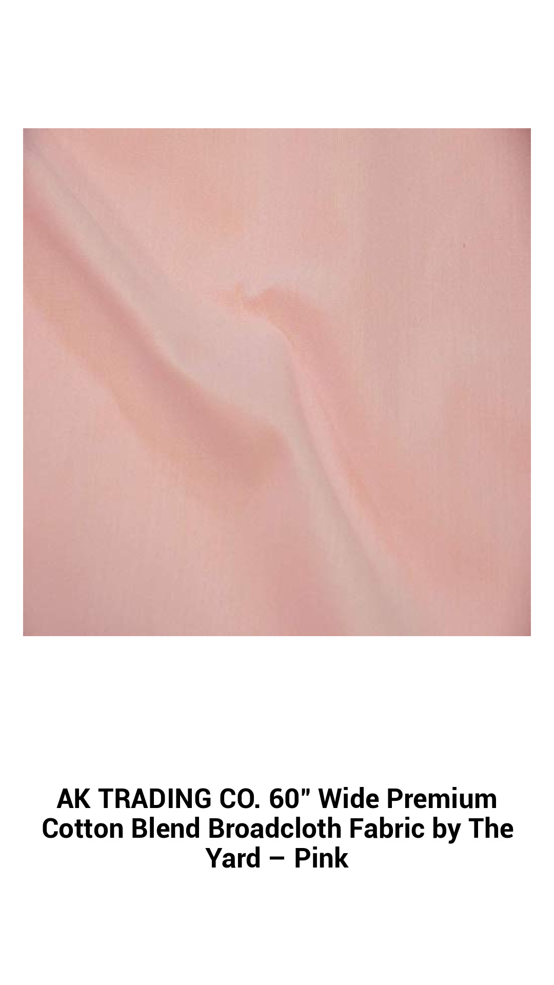 Premium 60" Wide Pink Cotton-Polyester Blend Broadcloth Fabric by the Yard - Perfect for Sewing, Crafts, & Home Decor