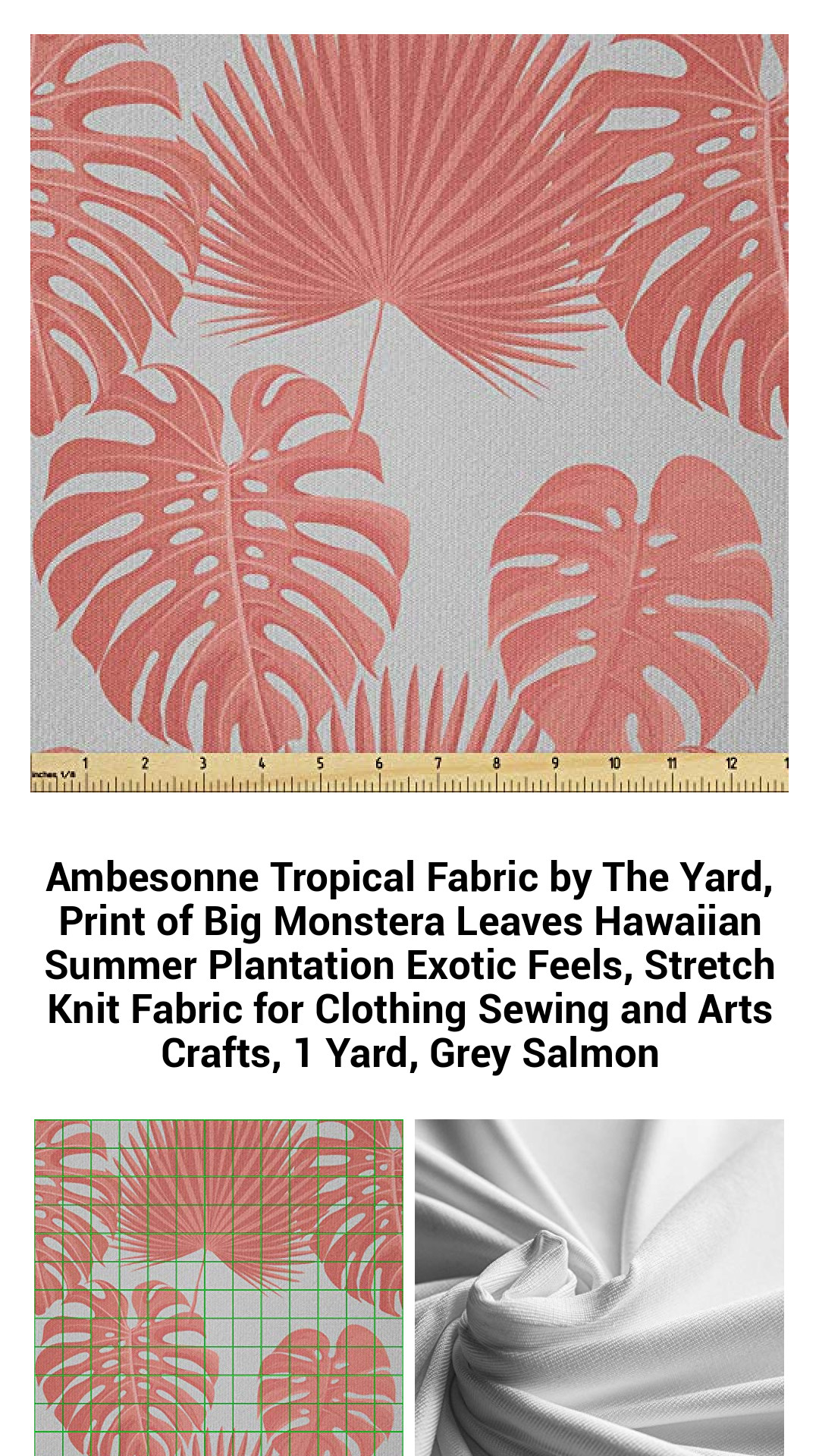 Luxurious Stretch Knit Tropical Print Fabric by the Yard - Vibrant Monstera Leaves for Fashion, Crafts, and Sewing Projects