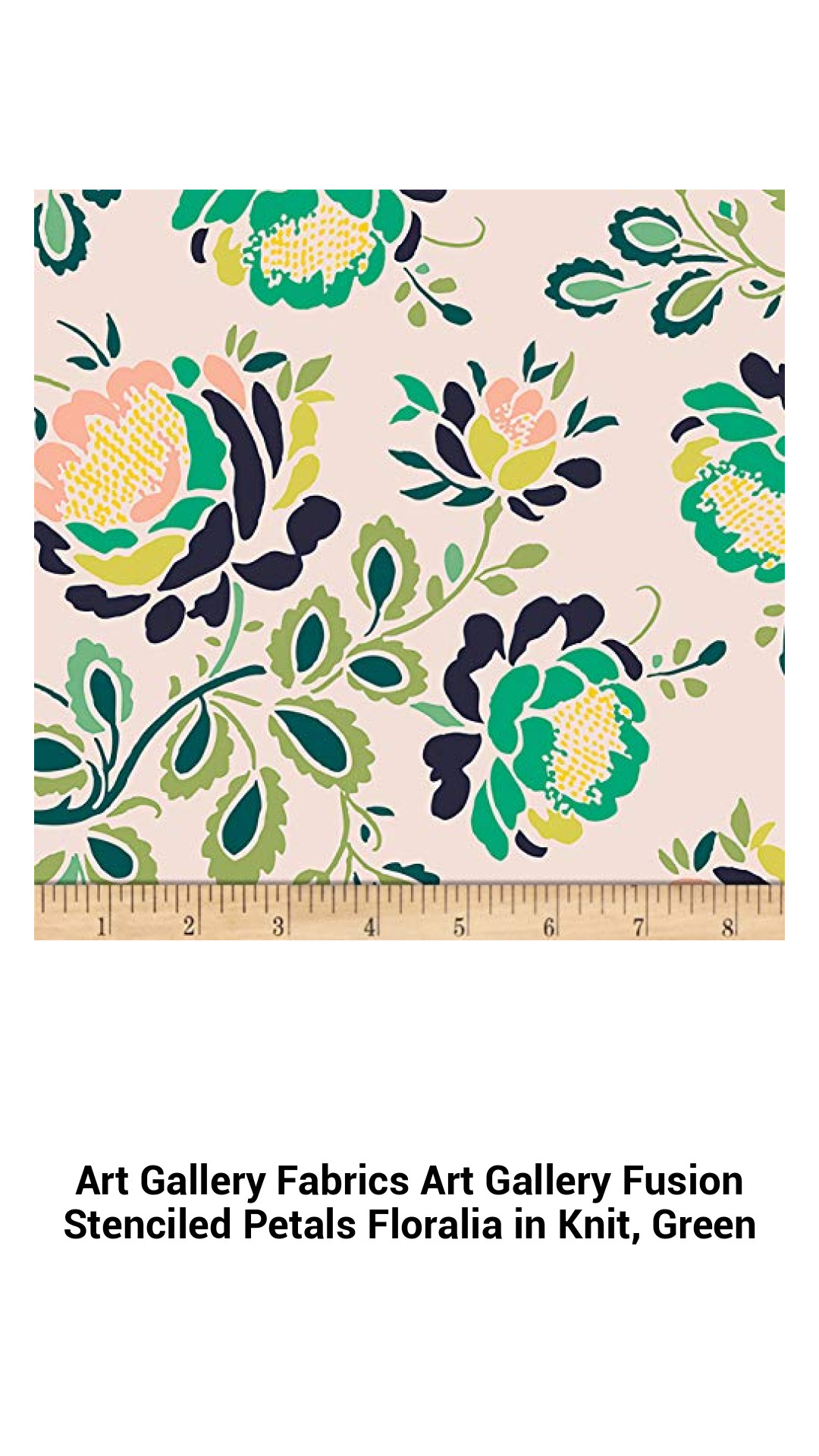 Luxurious Stretch Cotton Jersey Knit Fabric - Art Gallery Fusion Stenciled Petals in Vibrant Green for Creative Fashion Projects