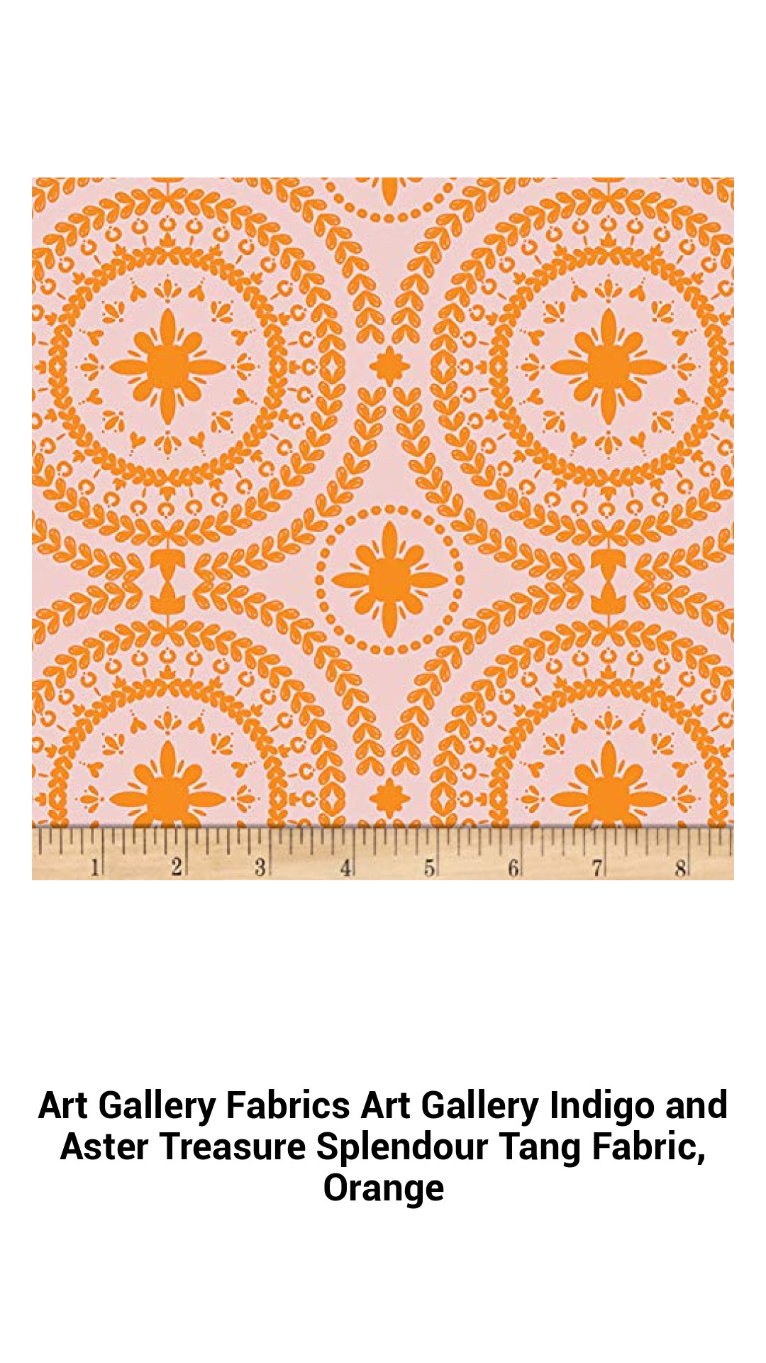 Art Gallery Fabrics Art Gallery Indigo and Aster Treasure Splendour Tang Fabric, Orange Art Gallery Fabrics Art Gallery Indigo and Aster Treasure Splendour Tang Fabric, Orange