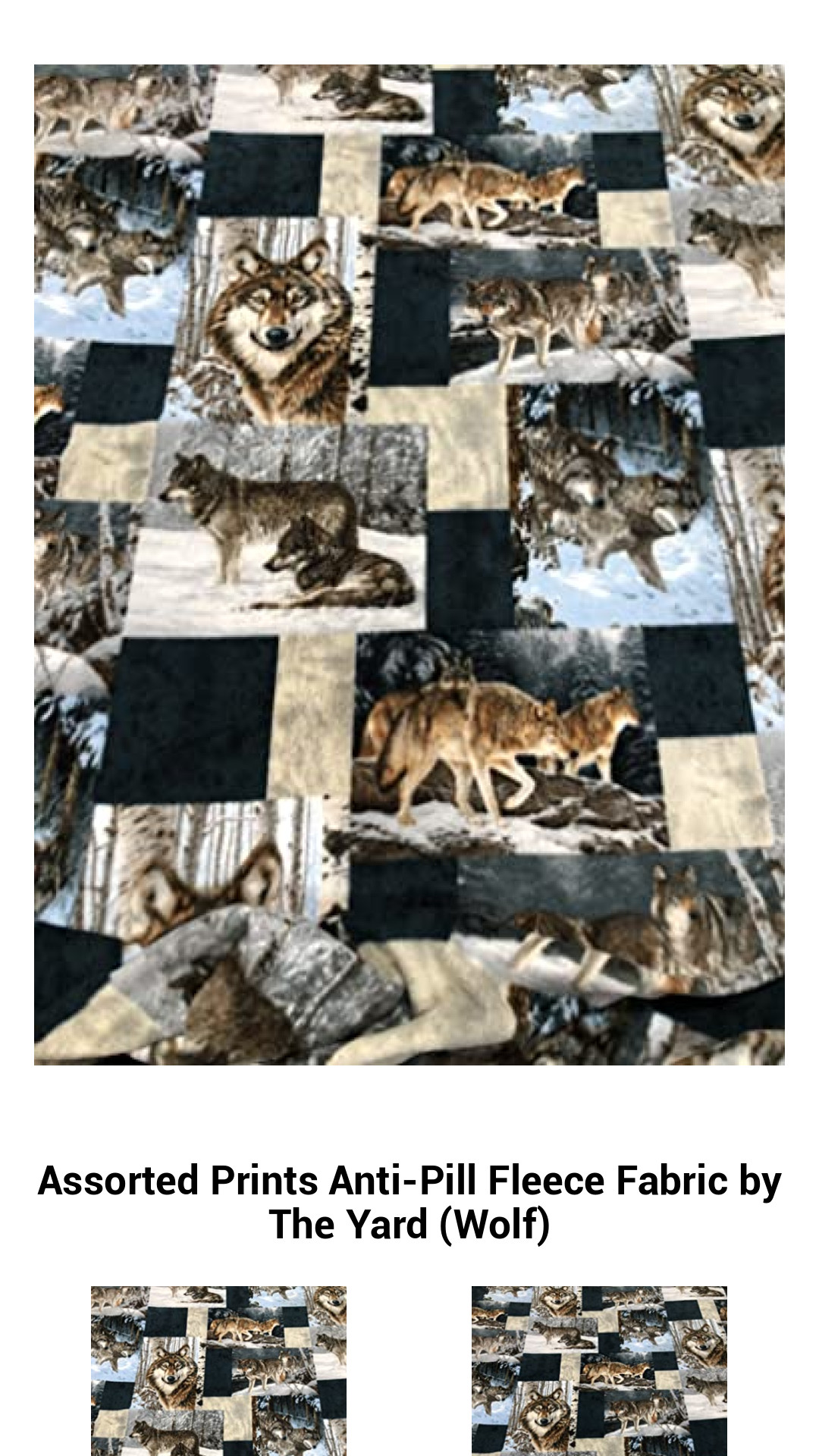Premium Wolf Print Anti-Pill Fleece Fabric by the Yard – Soft, Durable, and Versatile for All Your Crafting Needs