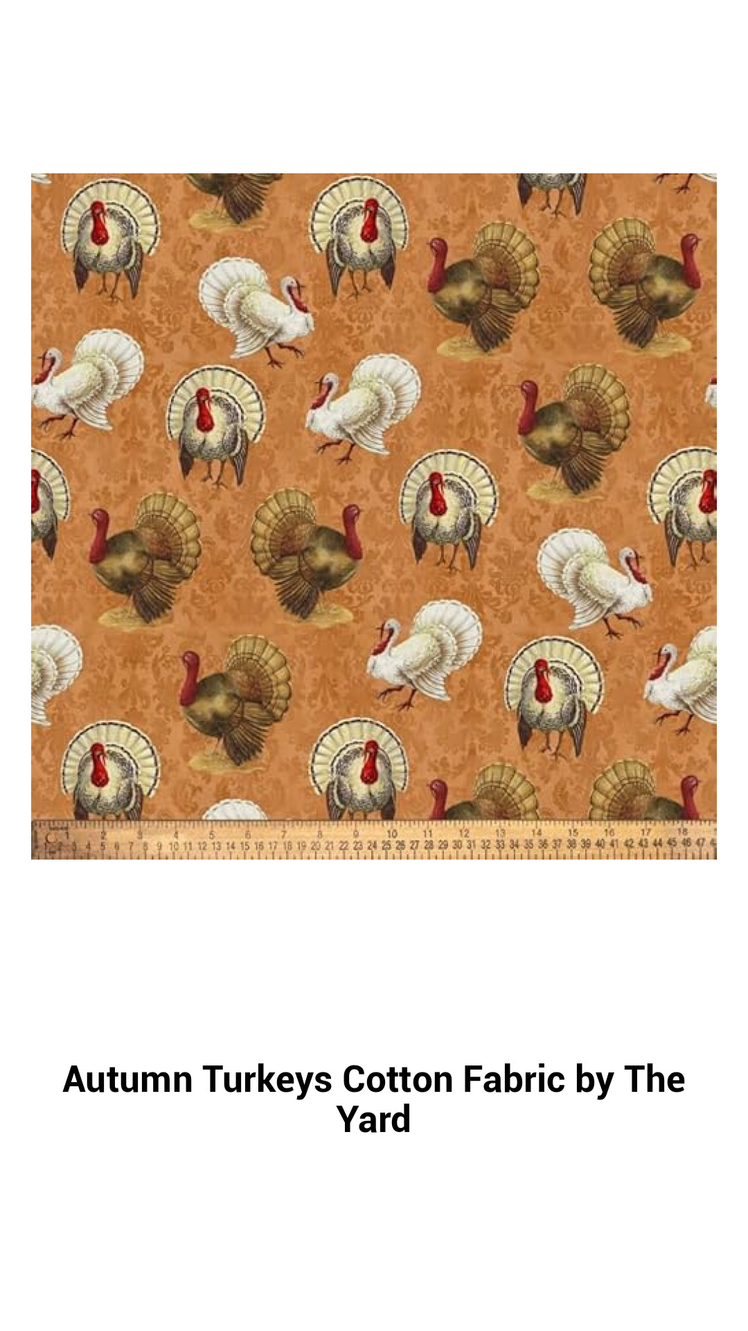 Cozy Autumn Turkeys Cotton Fabric – Perfect for Quilting, Crafts, and Seasonal Decor by the Yard