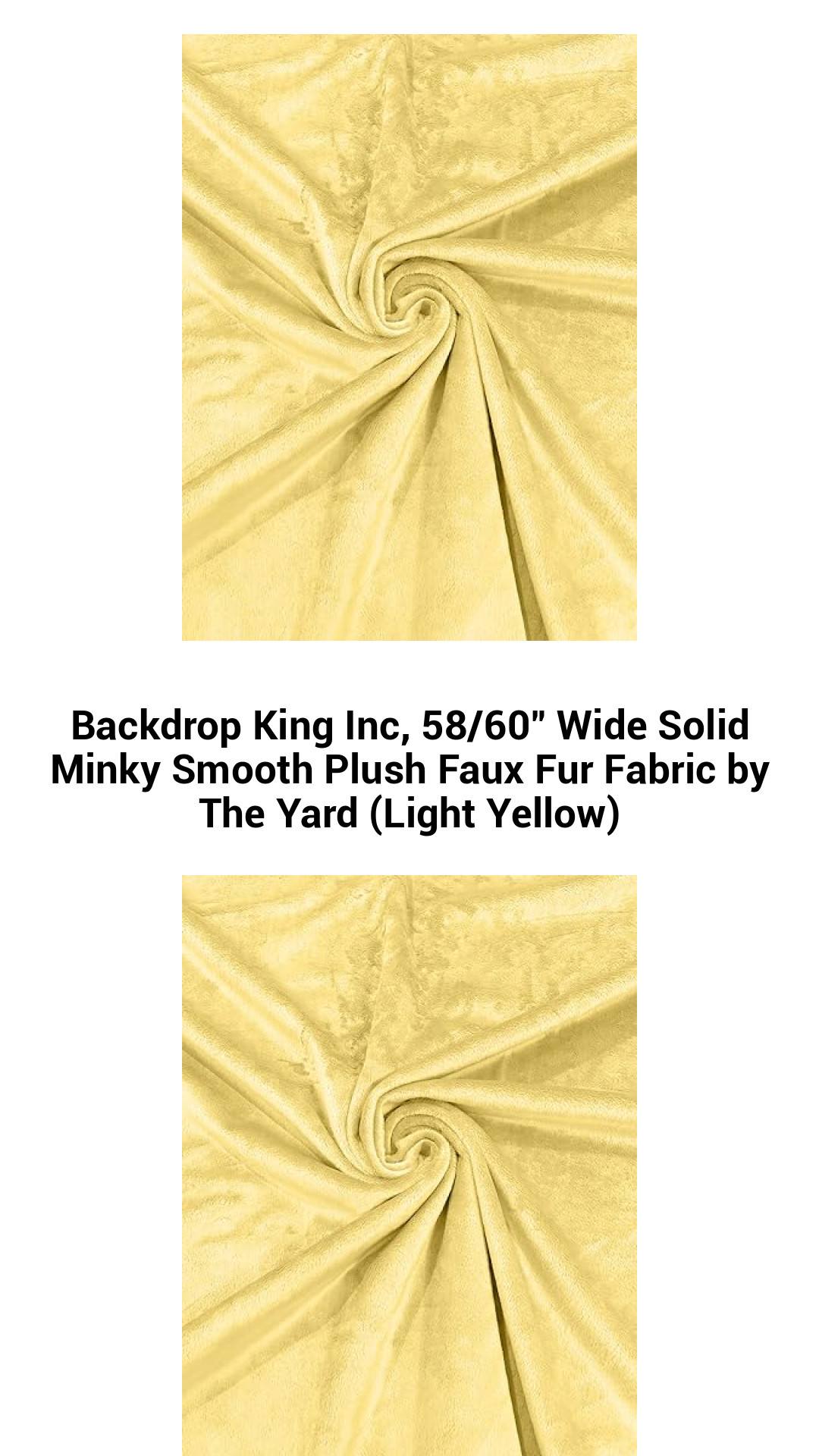 Luxurious Light Yellow Minky Plush Faux Fur Fabric - 58/60" Wide, Perfect for Crafting & Upholstery by the Yard