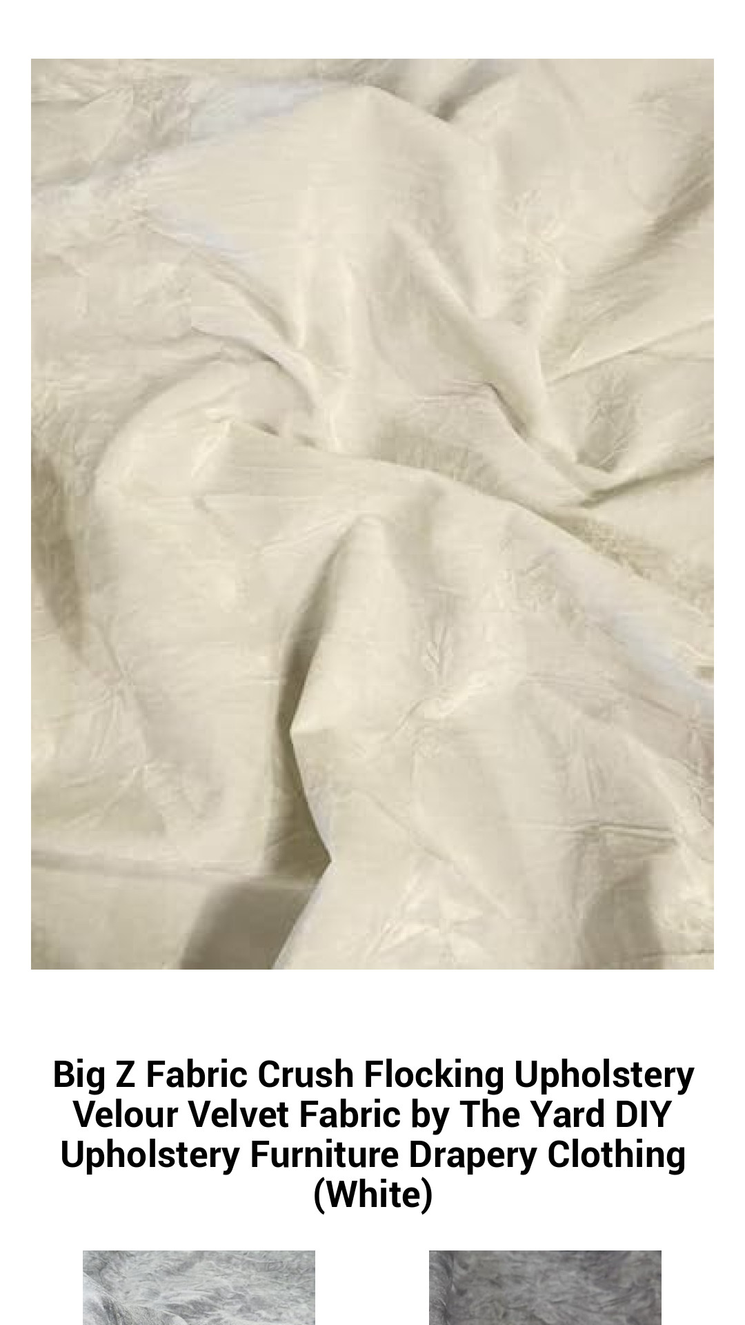 Luxurious White Upholstery Velvet Fabric – Crush Flocking Velour for DIY Projects and Elegant Drapery