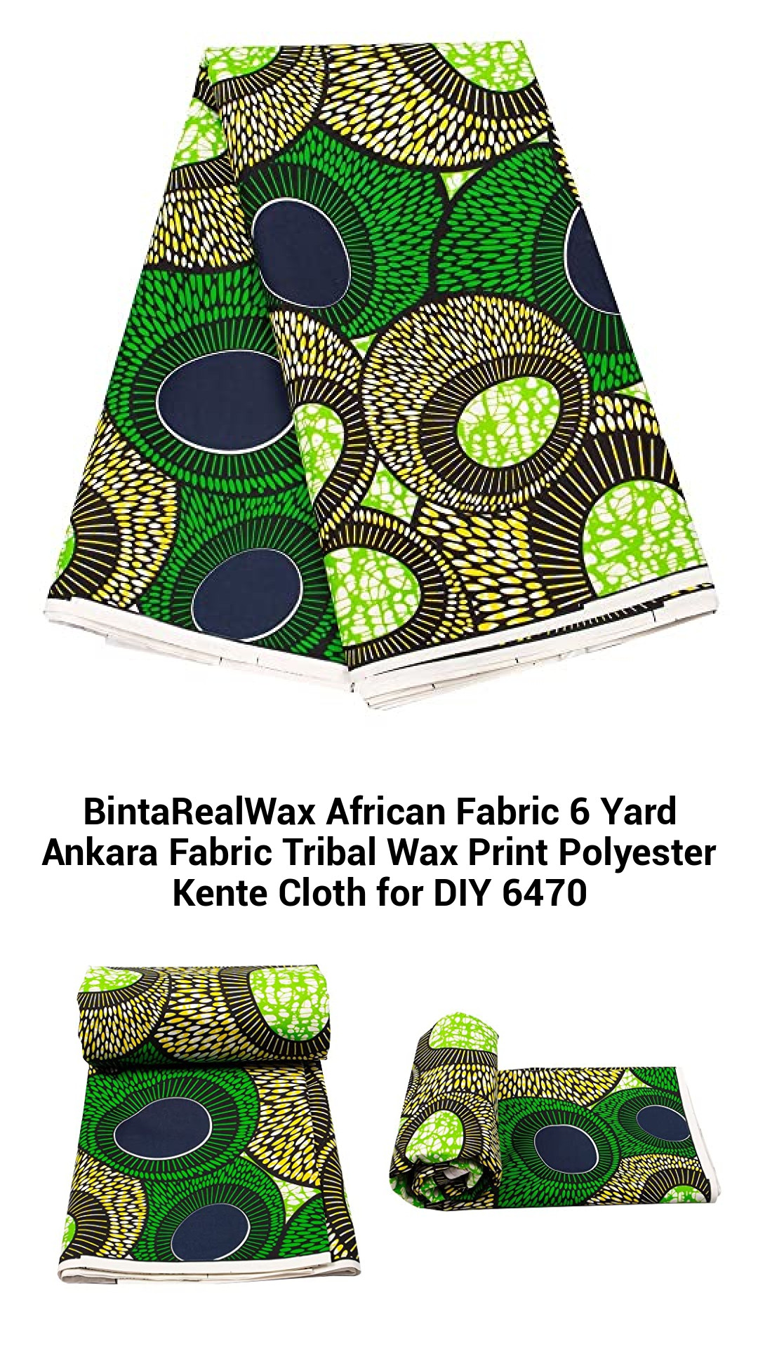Vibrant 6 Yard Ankara Fabric – Premium African Tribal Print Polyester for Creative DIY Fashion & Home Decor